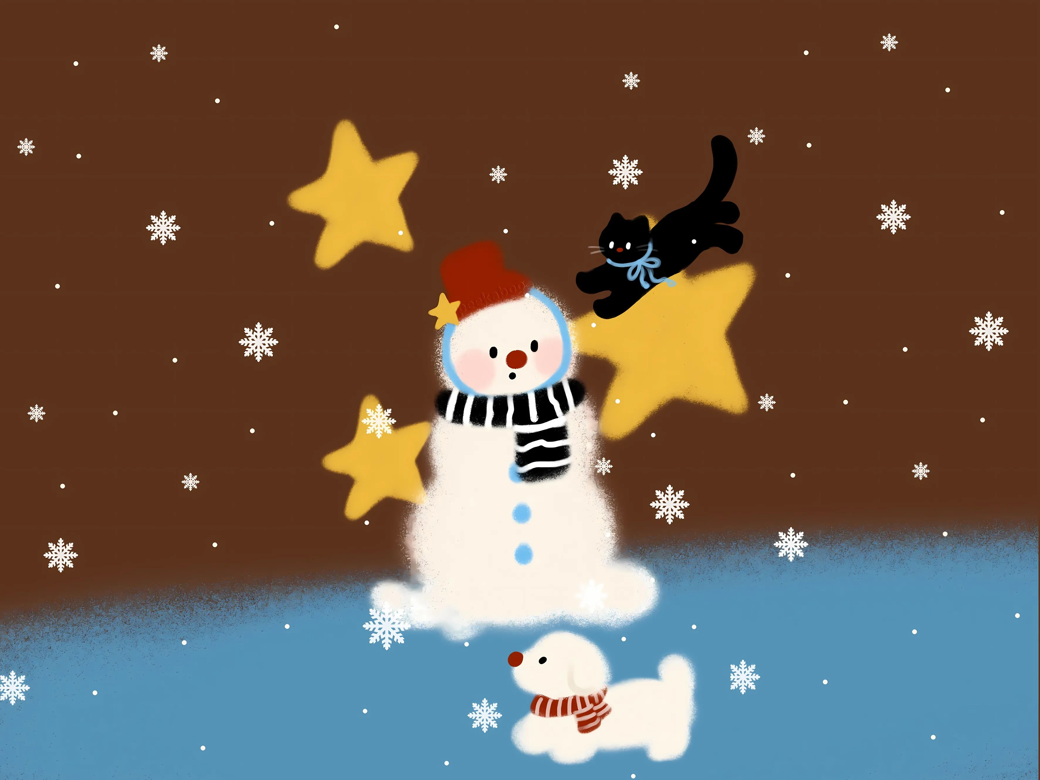 卡通 可爱 雪人 壁纸预览