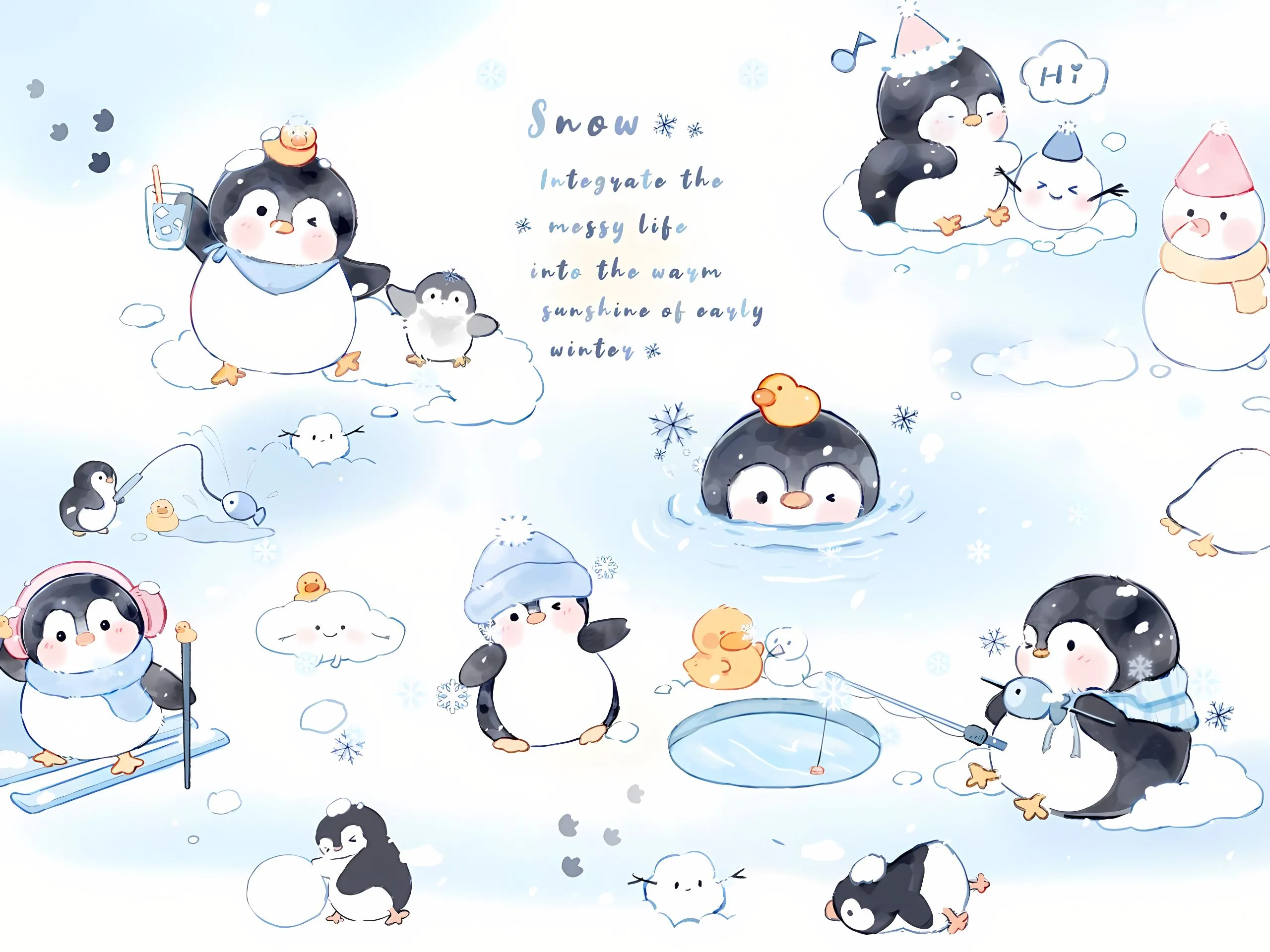 卡通 可爱 小企鹅 壁纸预览