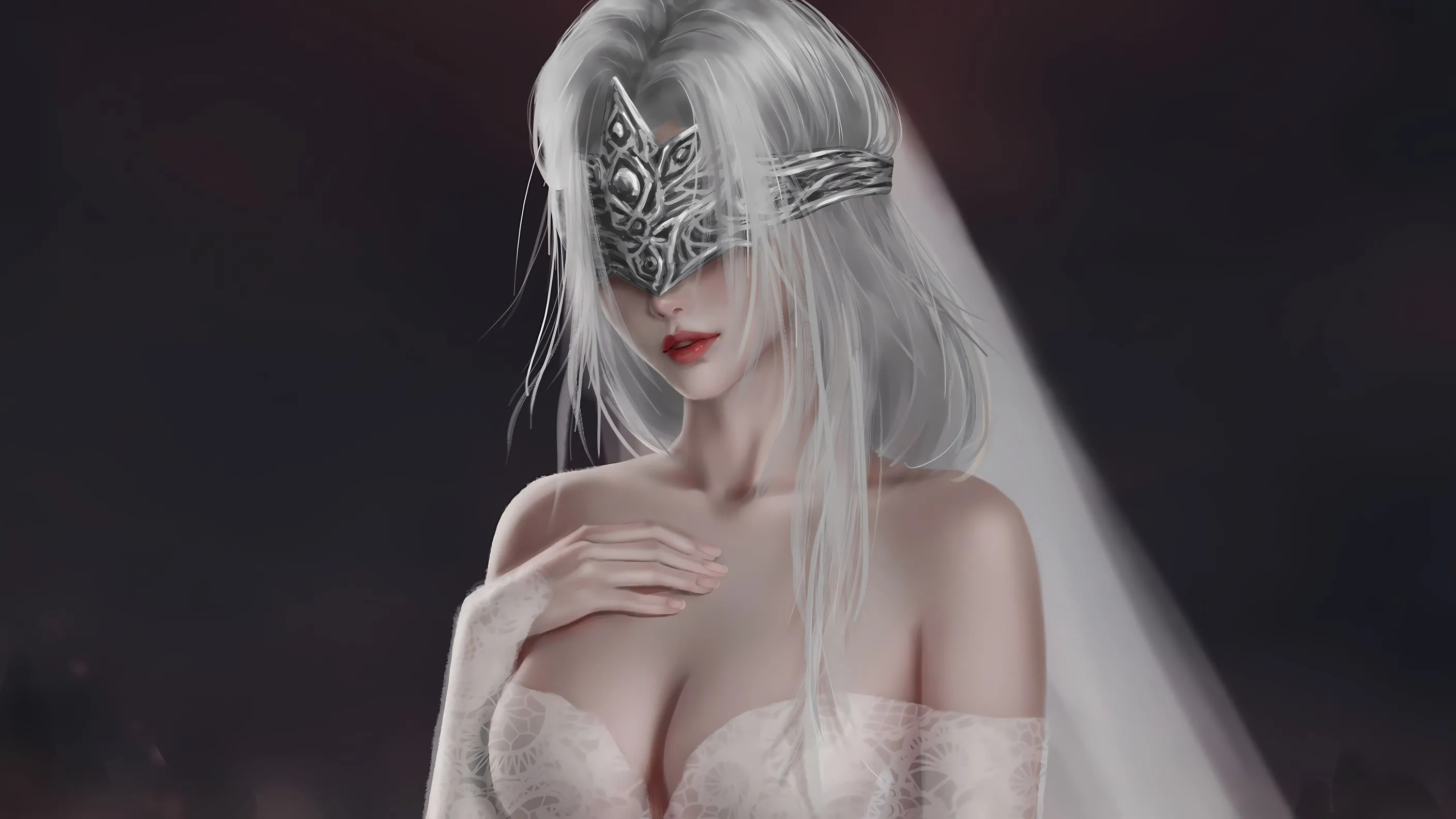 动漫 清冷美女 白色婚纱少女 壁纸预览