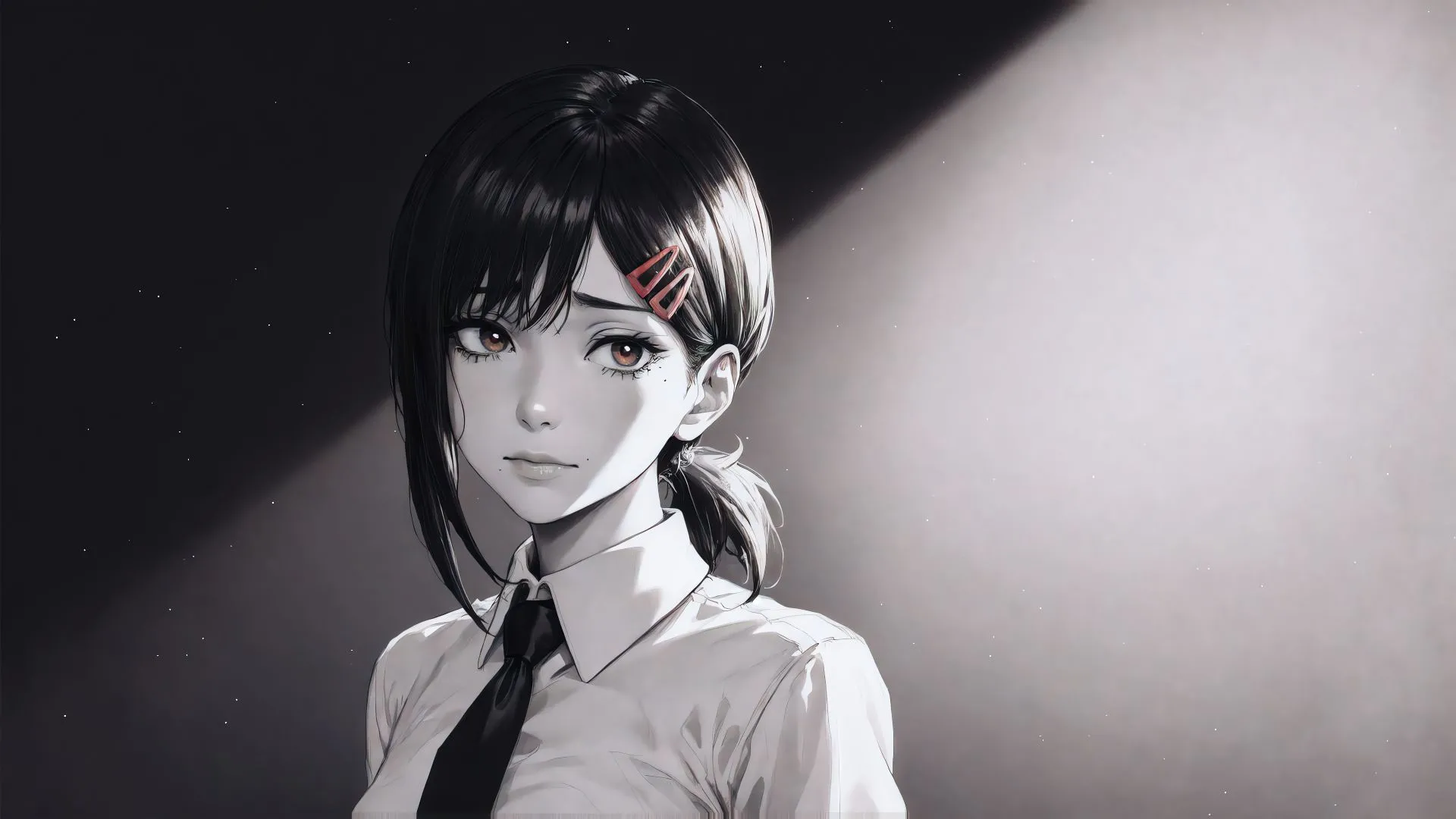 动漫 动漫少女 黑白 清纯少女 壁纸预览