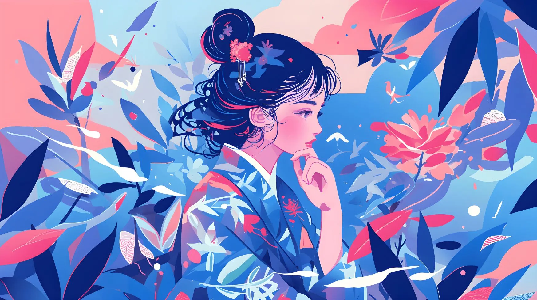 动漫 炫酷 耀眼 清纯美女 壁纸预览