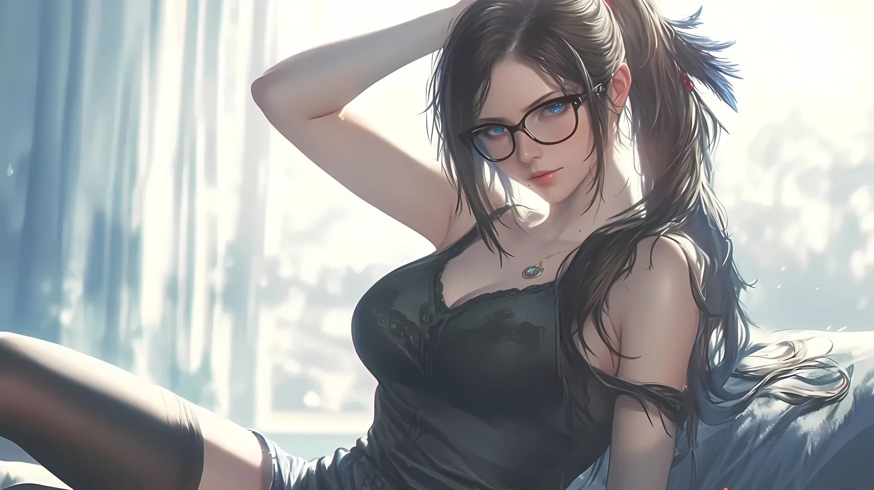 诱惑 暗黑系 清冷美女 美女 壁纸预览
