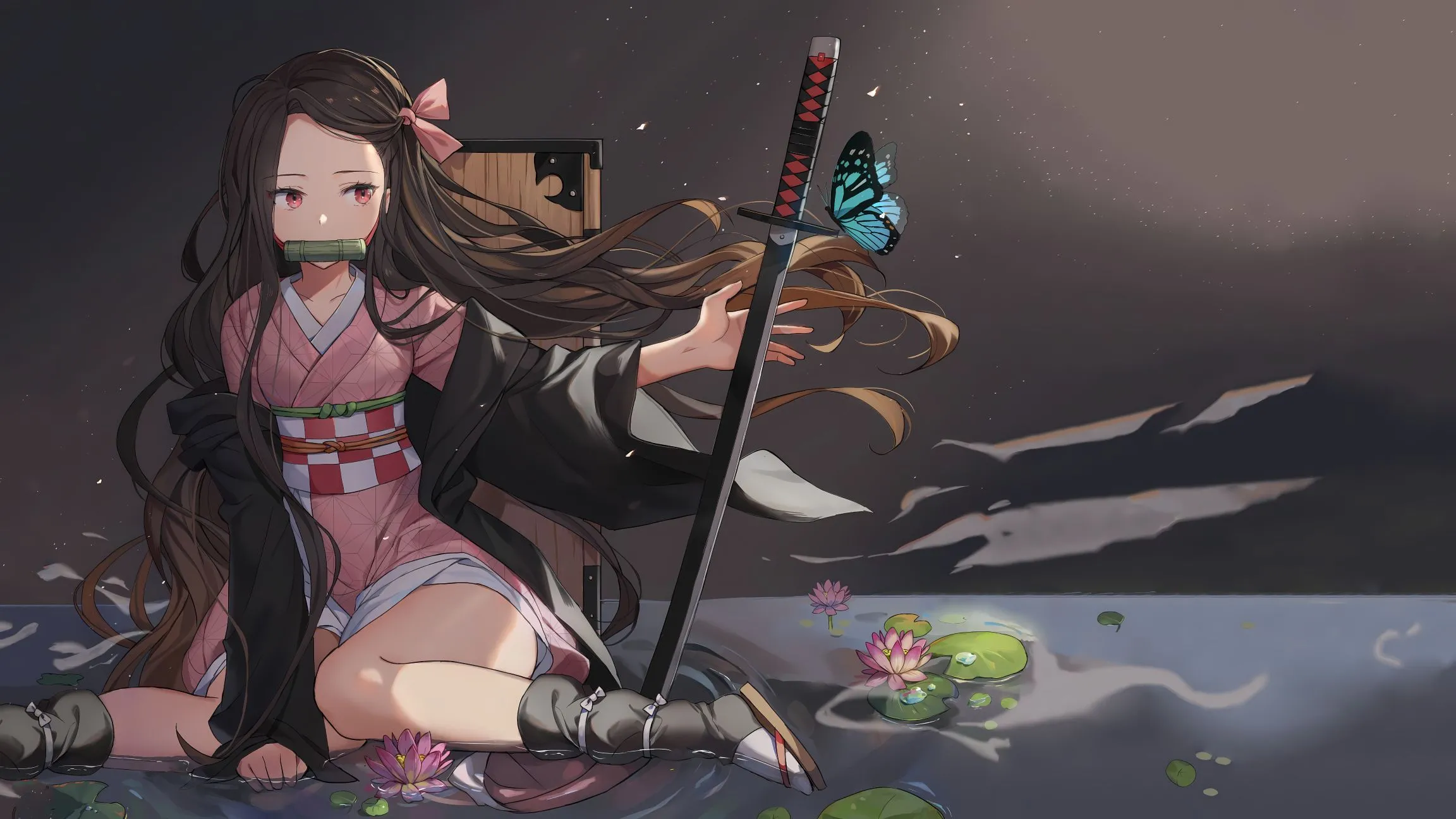 可爱 蝴蝶 清纯少女 动漫 壁纸预览