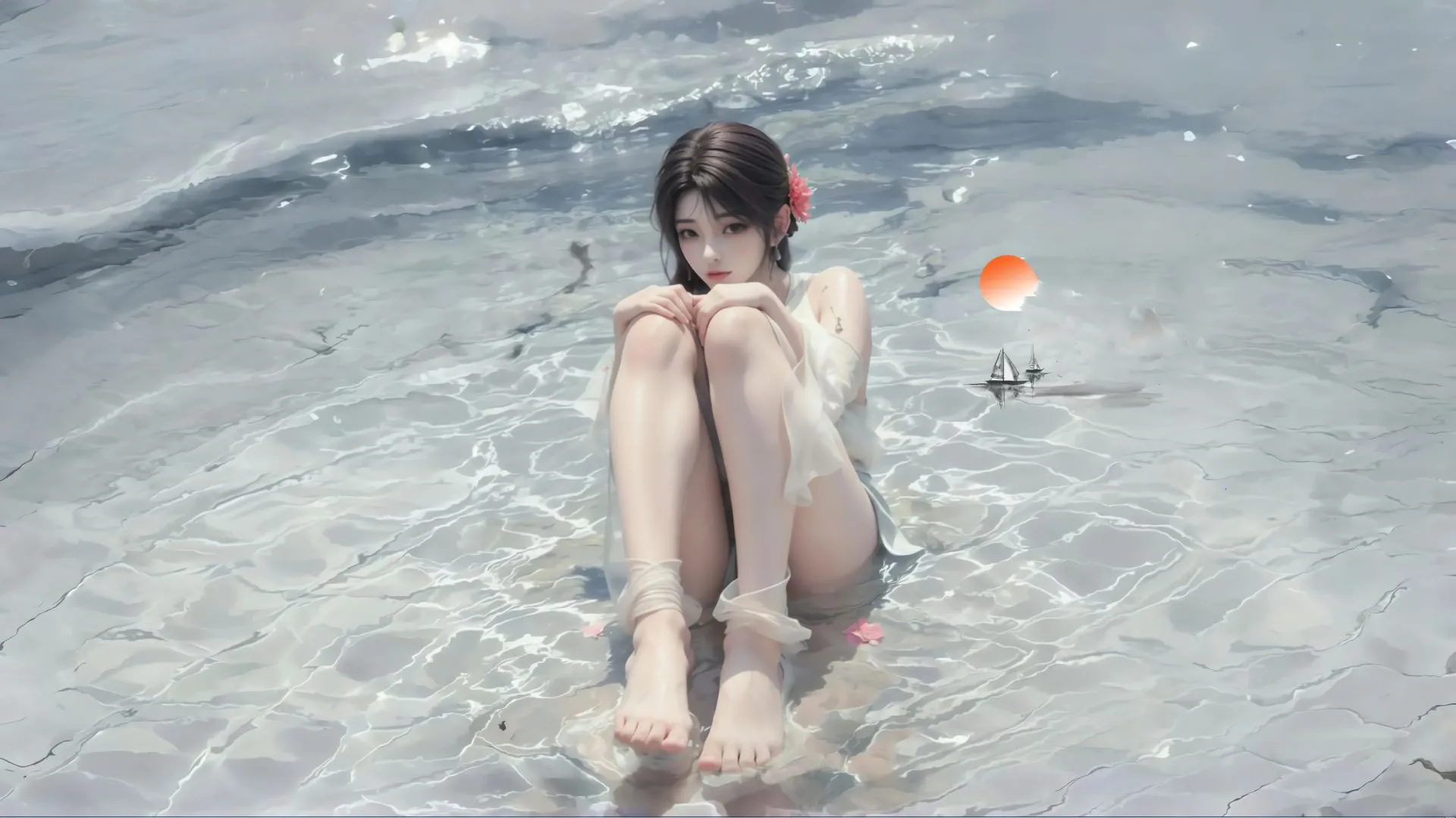 海边少女 大长腿 清冷美女 动漫 壁纸预览