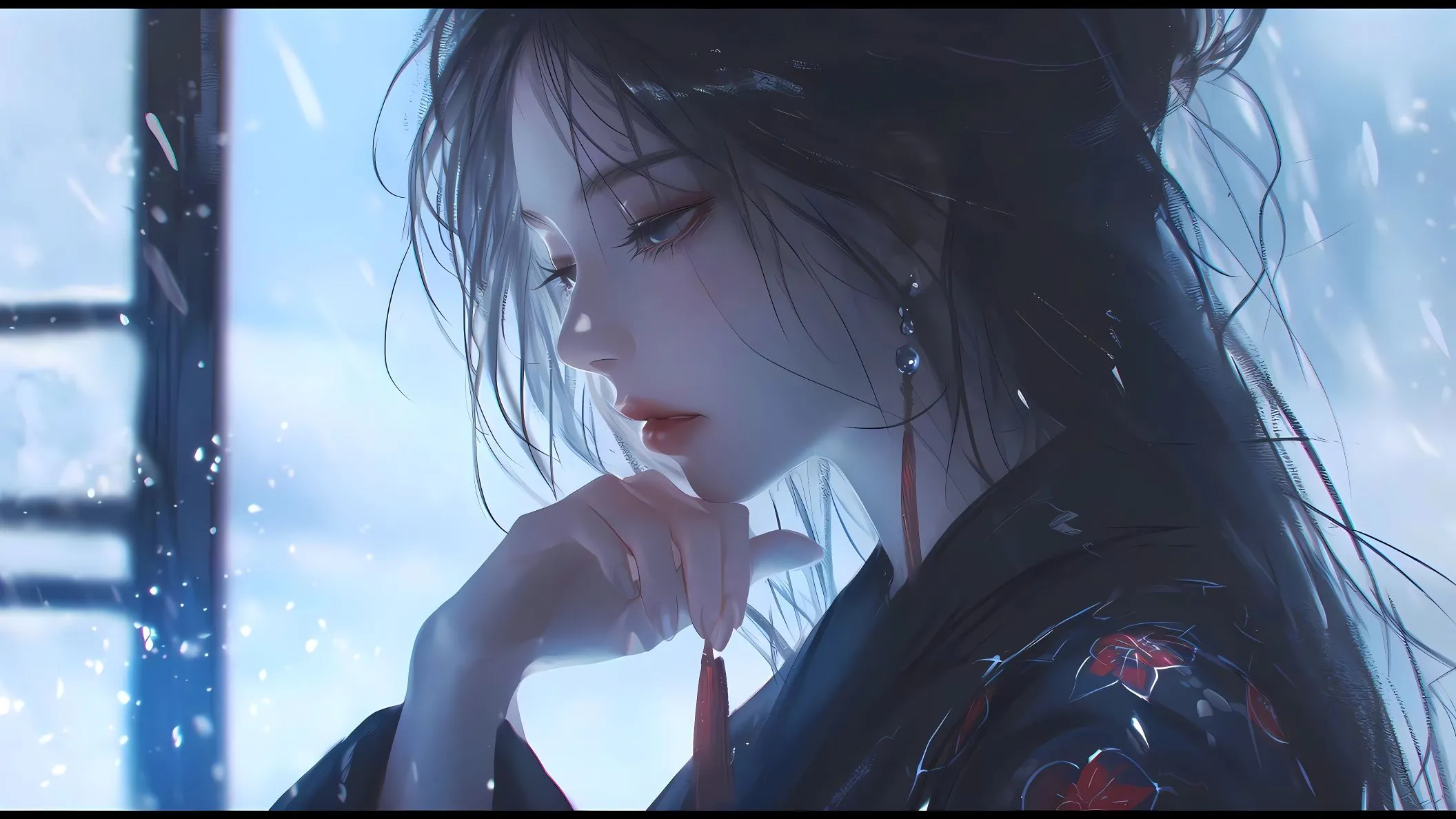 动漫 清冷美女 蓝天 古风少女 壁纸预览