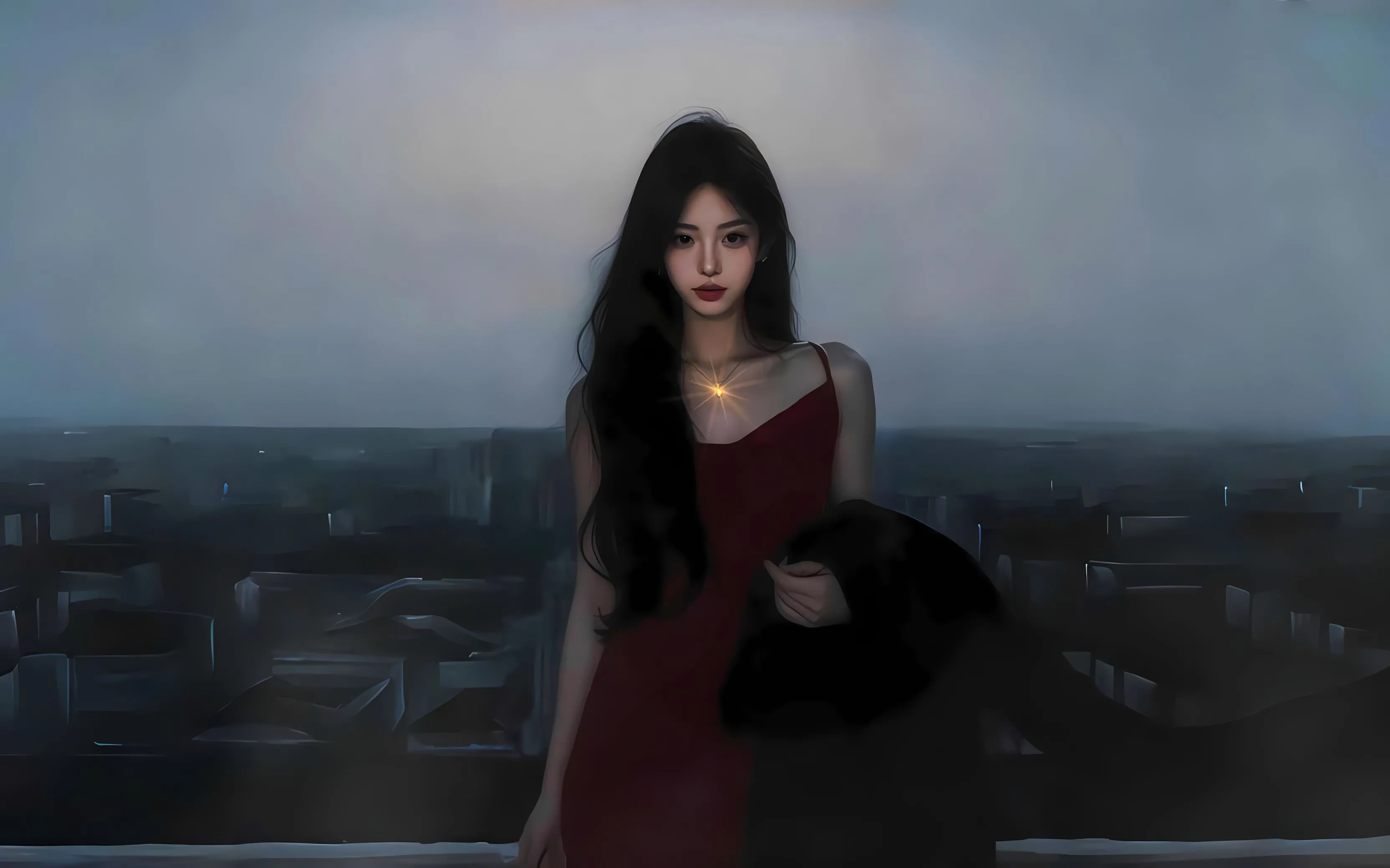 清冷美女 黑发少女 美女 壁纸预览