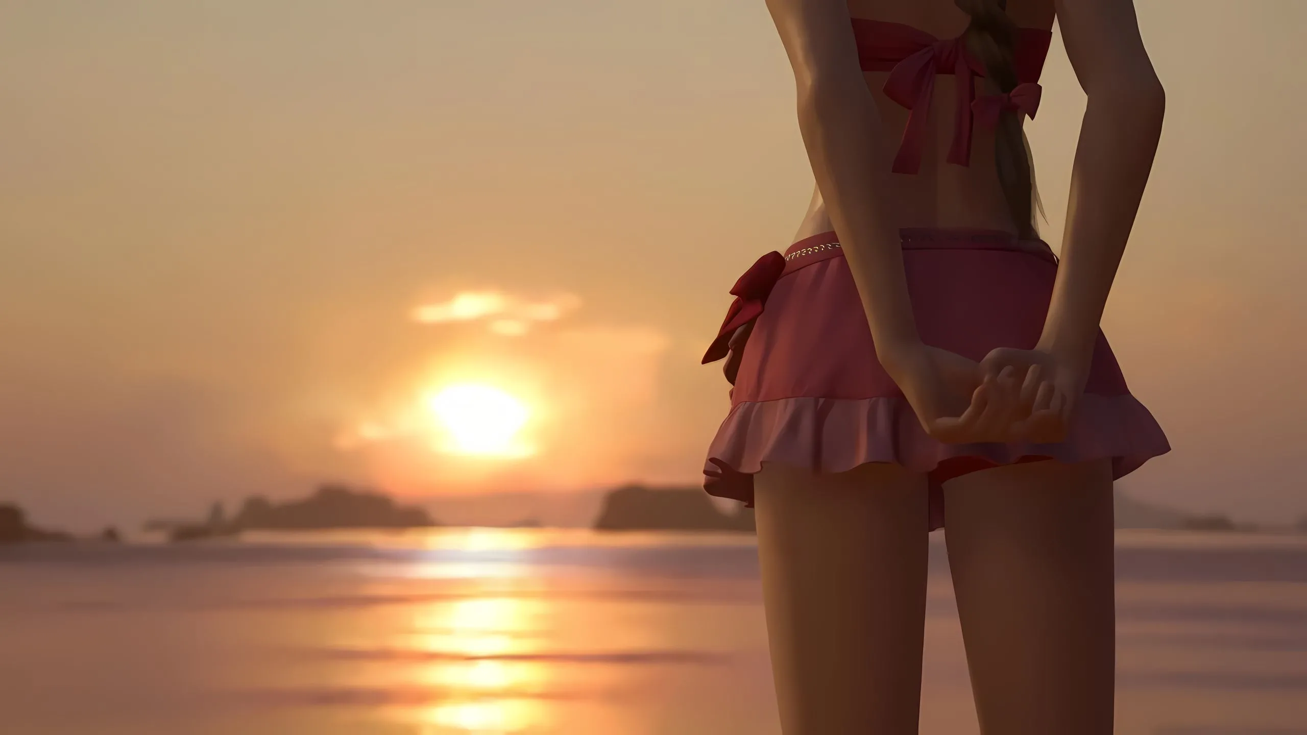 海边的晚霞 清纯美女 美女 壁纸预览