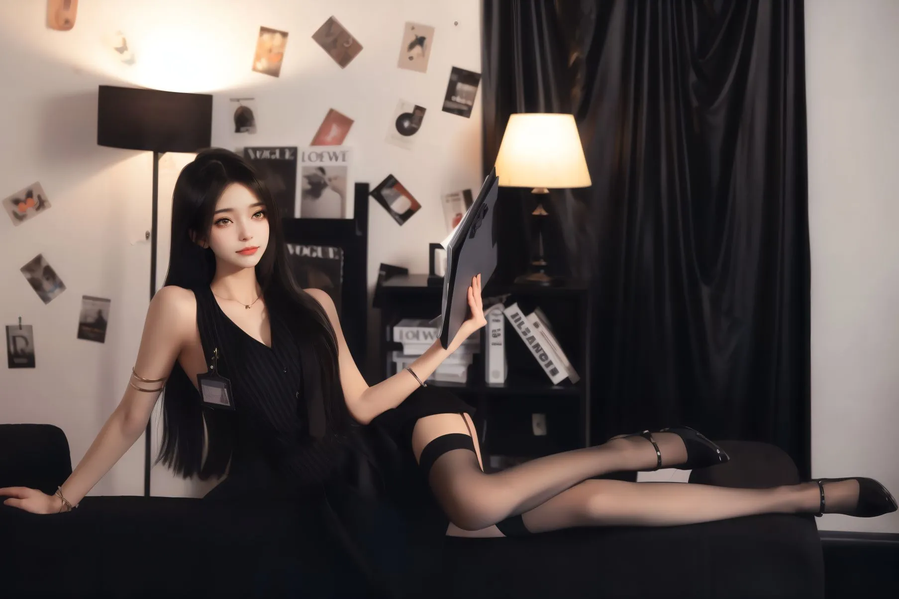 黑丝少女 大长腿 清冷美女 动漫 壁纸预览