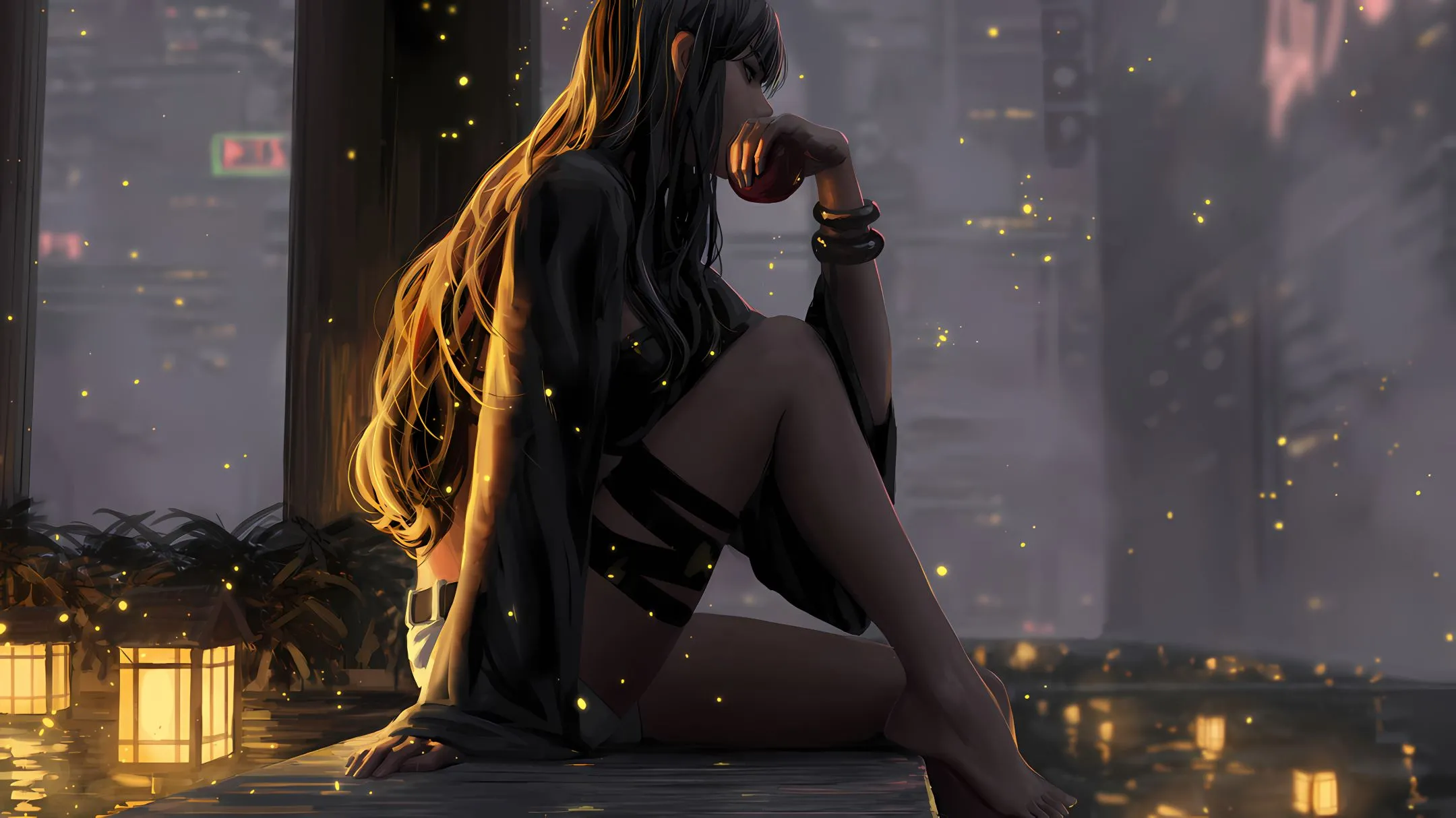 发光 清冷美女 夜晚 动漫 壁纸预览