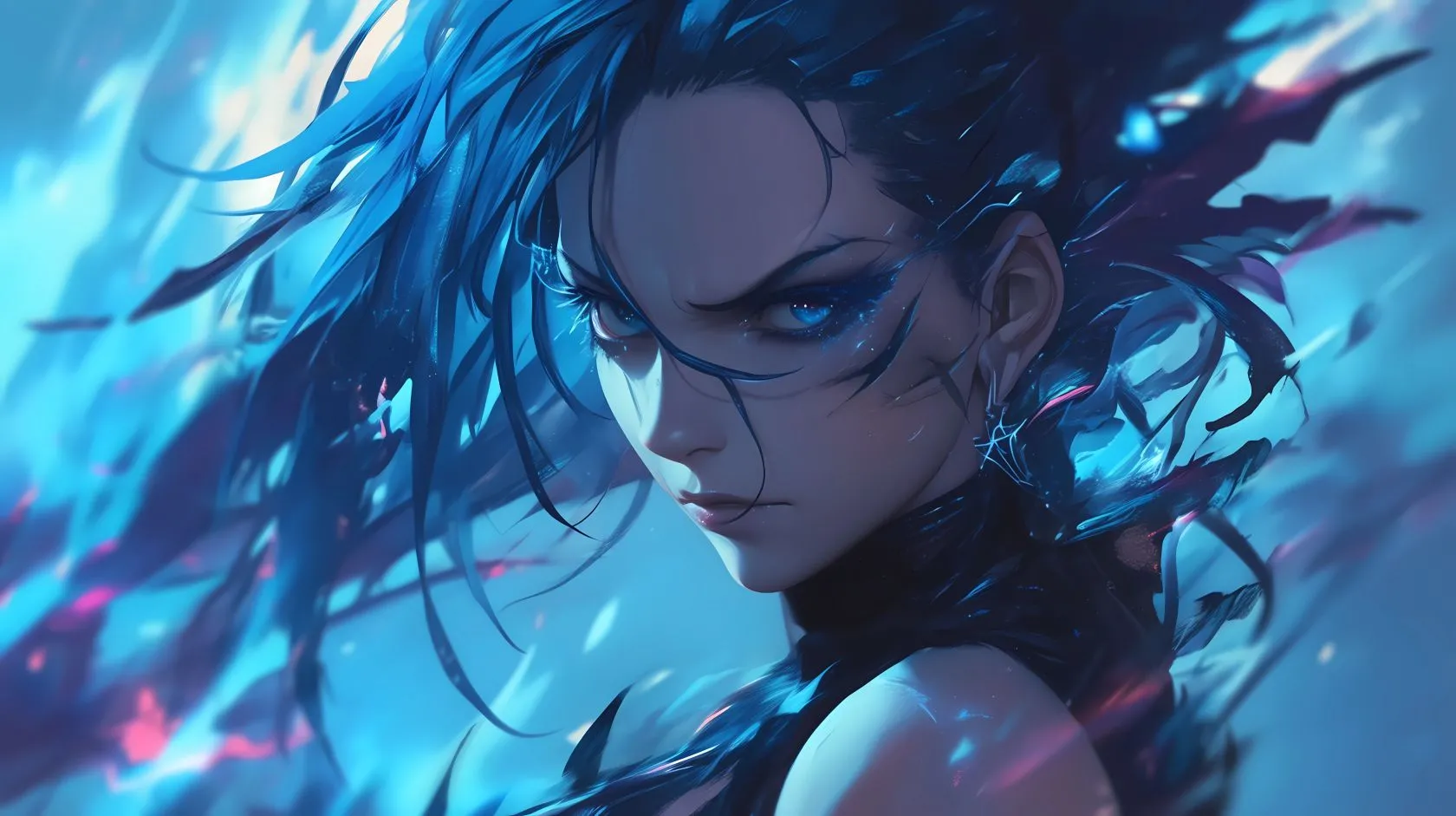 蓝发少女 游戏 清冷美女 动漫 壁纸预览