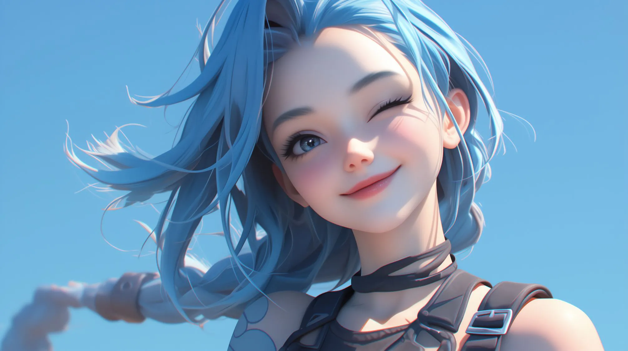 动漫 美女 蓝色 金克丝 壁纸预览