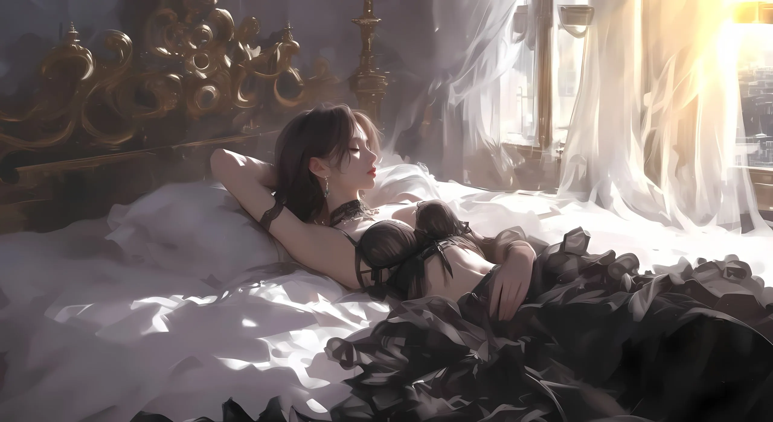 动漫 性感 清纯美女 艺术性 忧郁美女 壁纸预览
