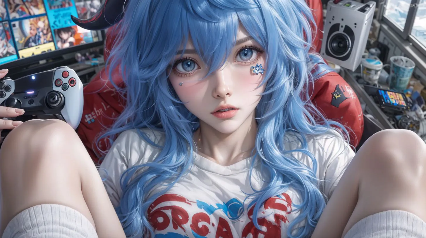 游戏 原神 美女 蓝发少女 壁纸预览
