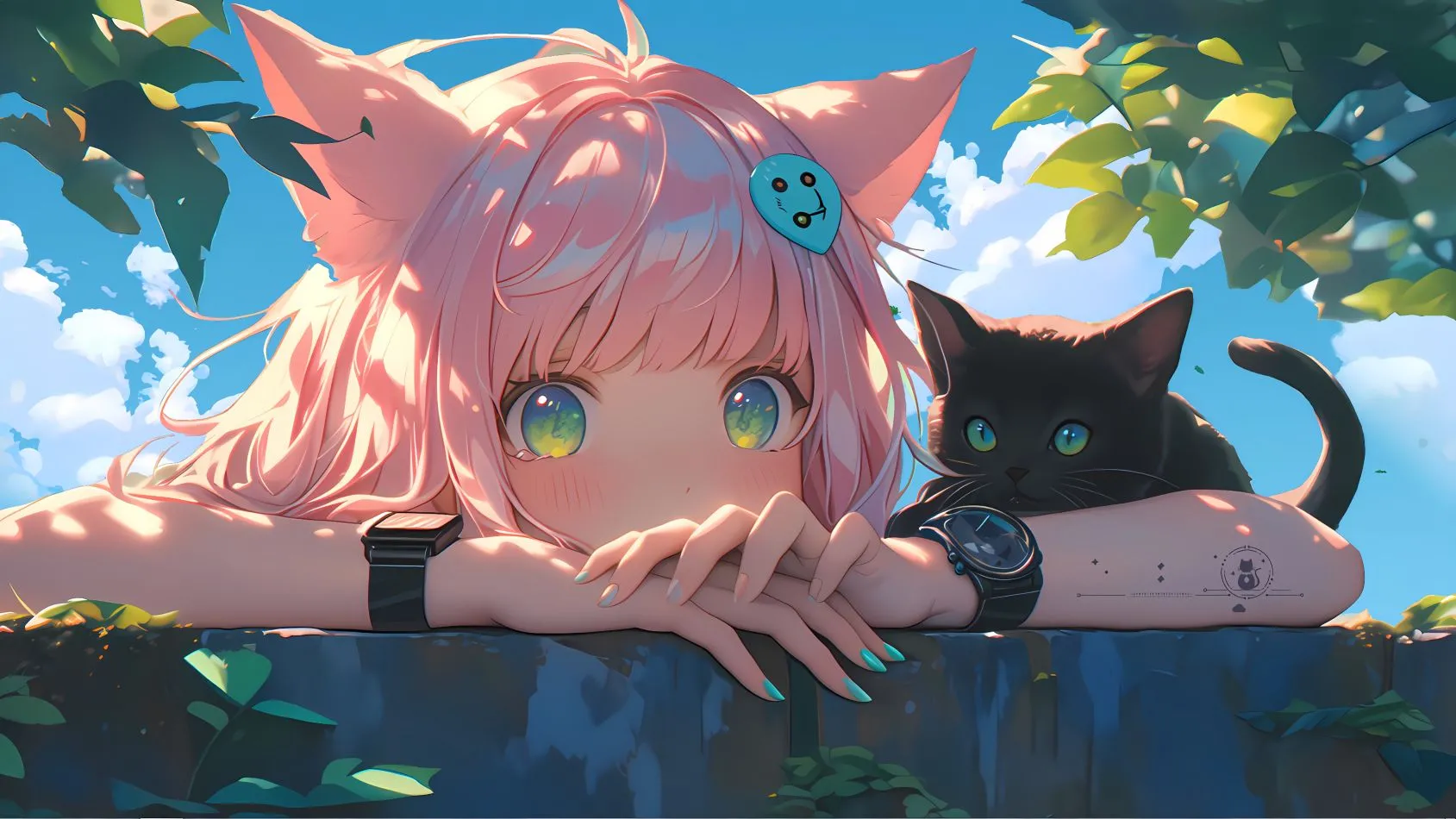清纯少女 猫耳少女 动漫 壁纸预览
