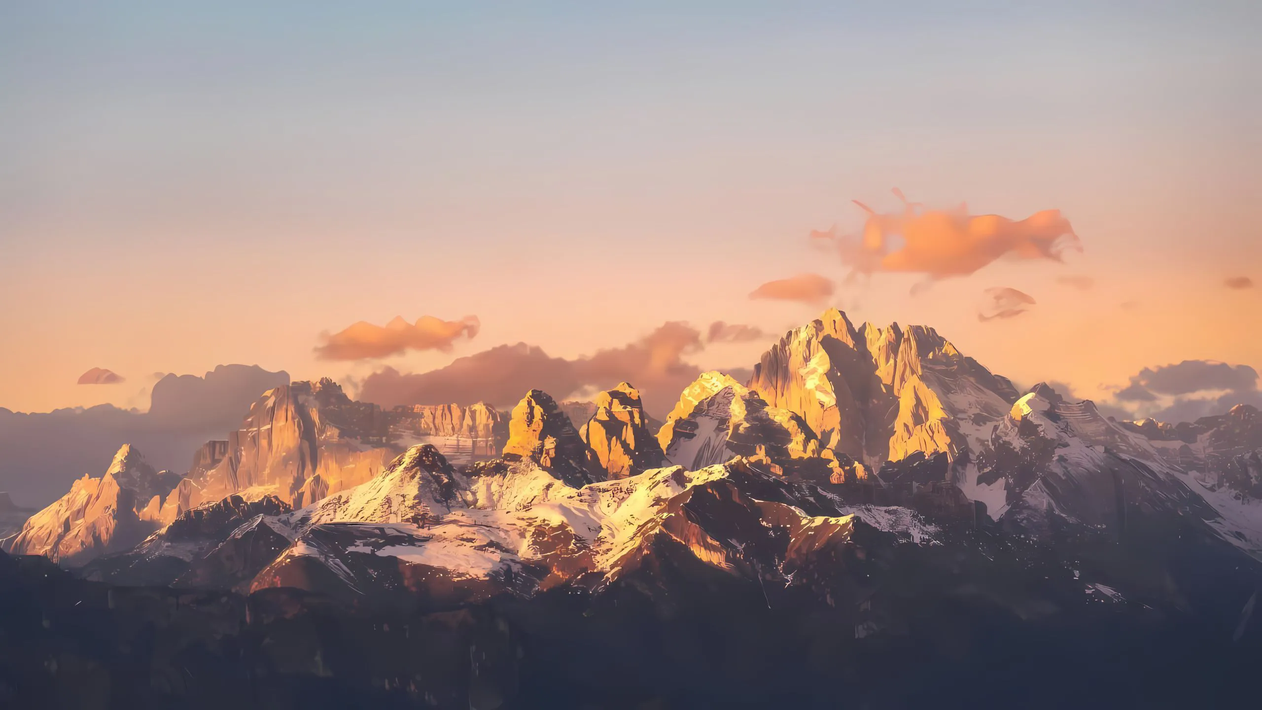 风景 雪山 日照金山 壁纸预览