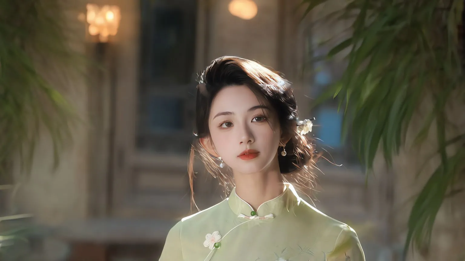 美女 好看 元气少女 美美哒 氛围感 新中式旗袍少女 壁纸预览