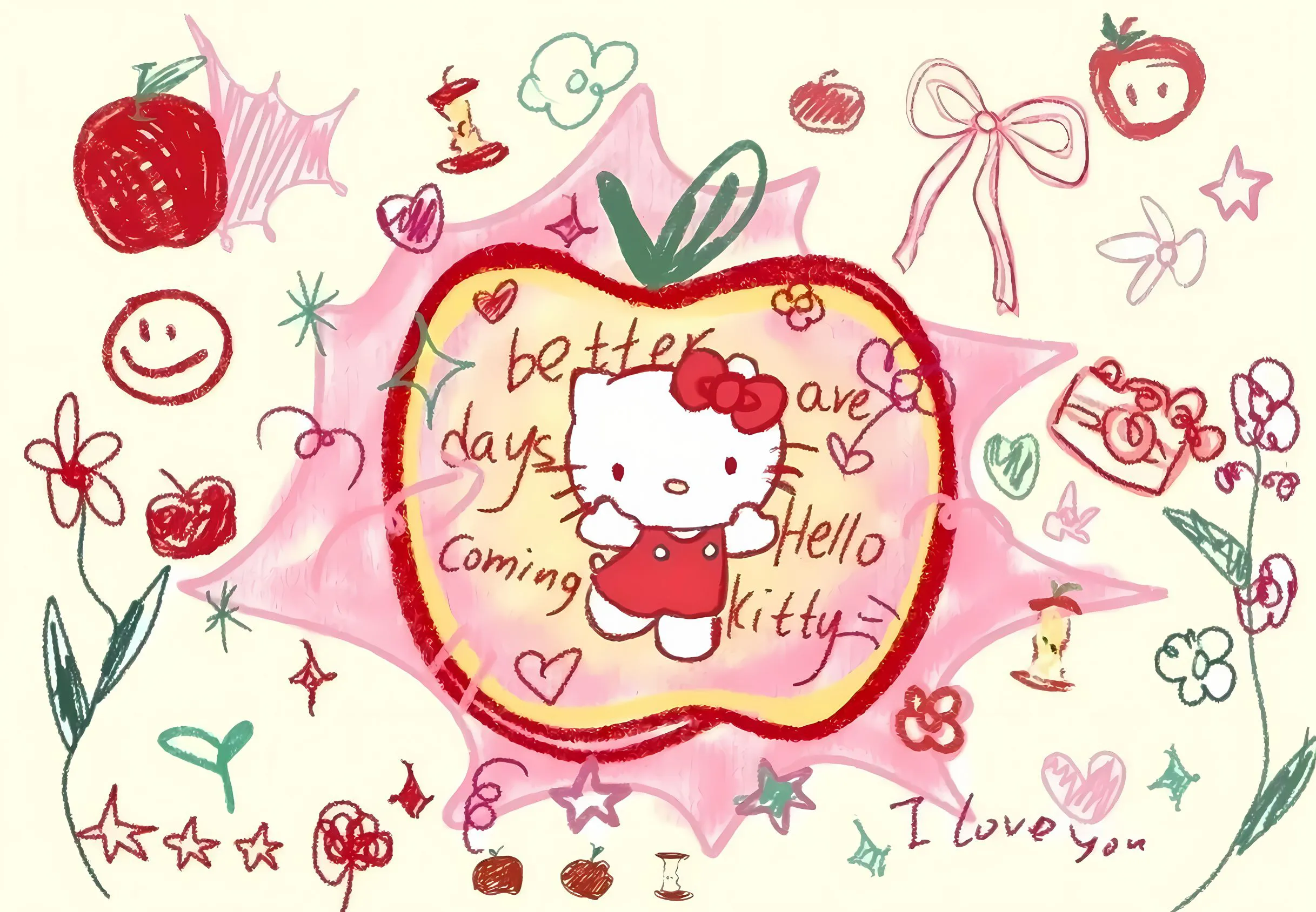 卡通 可爱 helloKitty 粉色系 壁纸预览