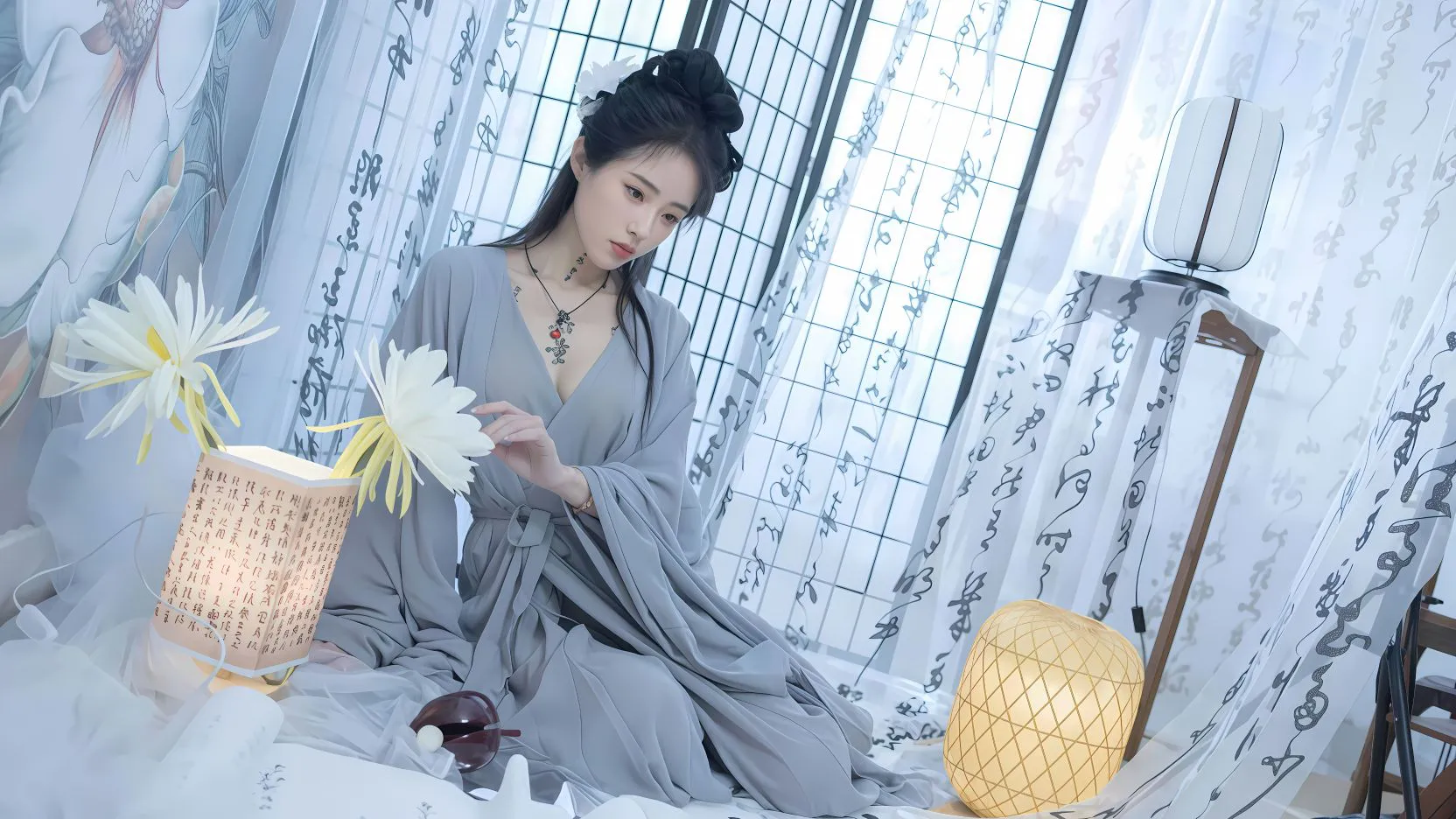 美女 高颜值 高质量 氛围感写真 读书破万卷 壁纸预览