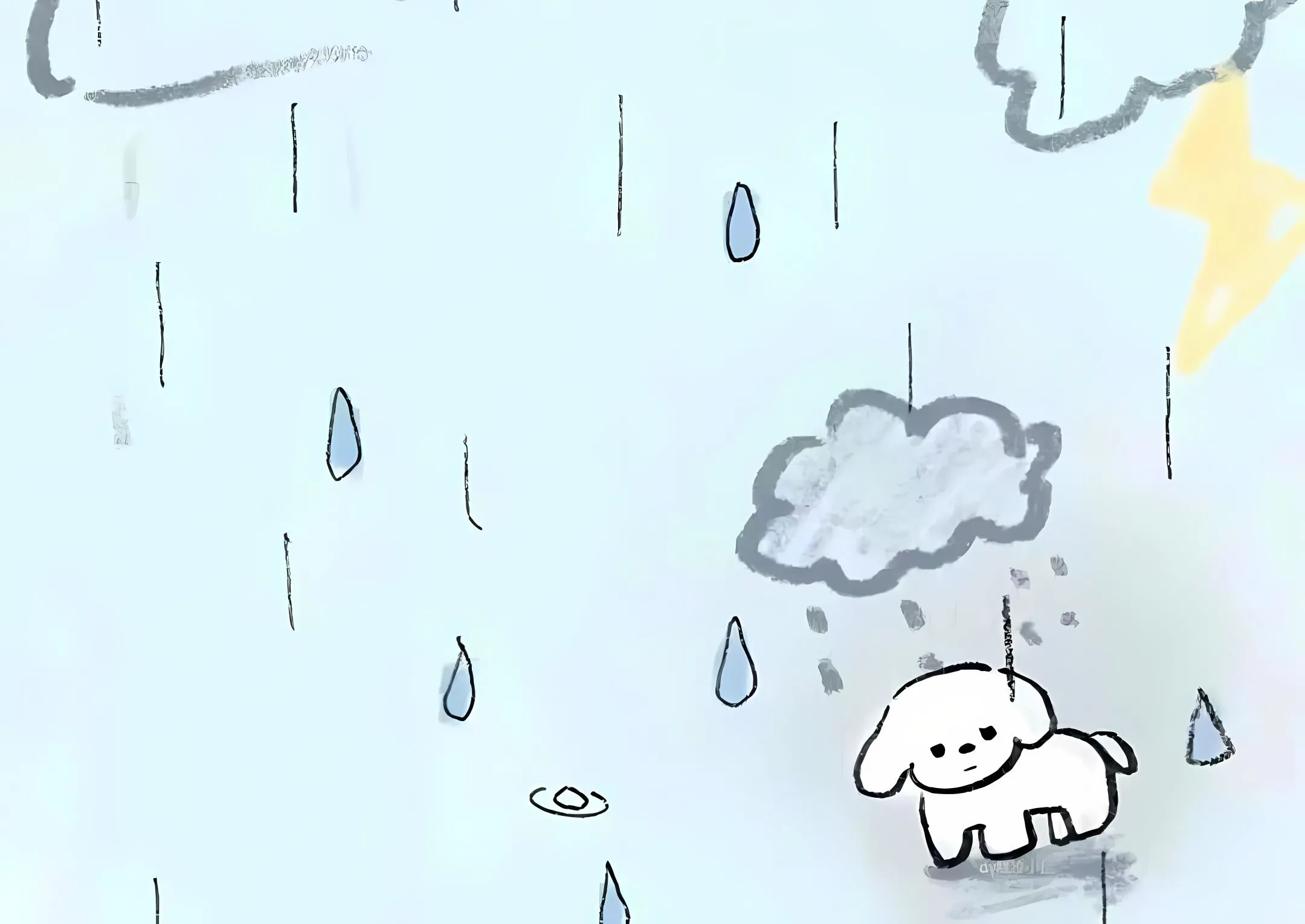 卡通 可爱 小狗 绿色 壁纸预览