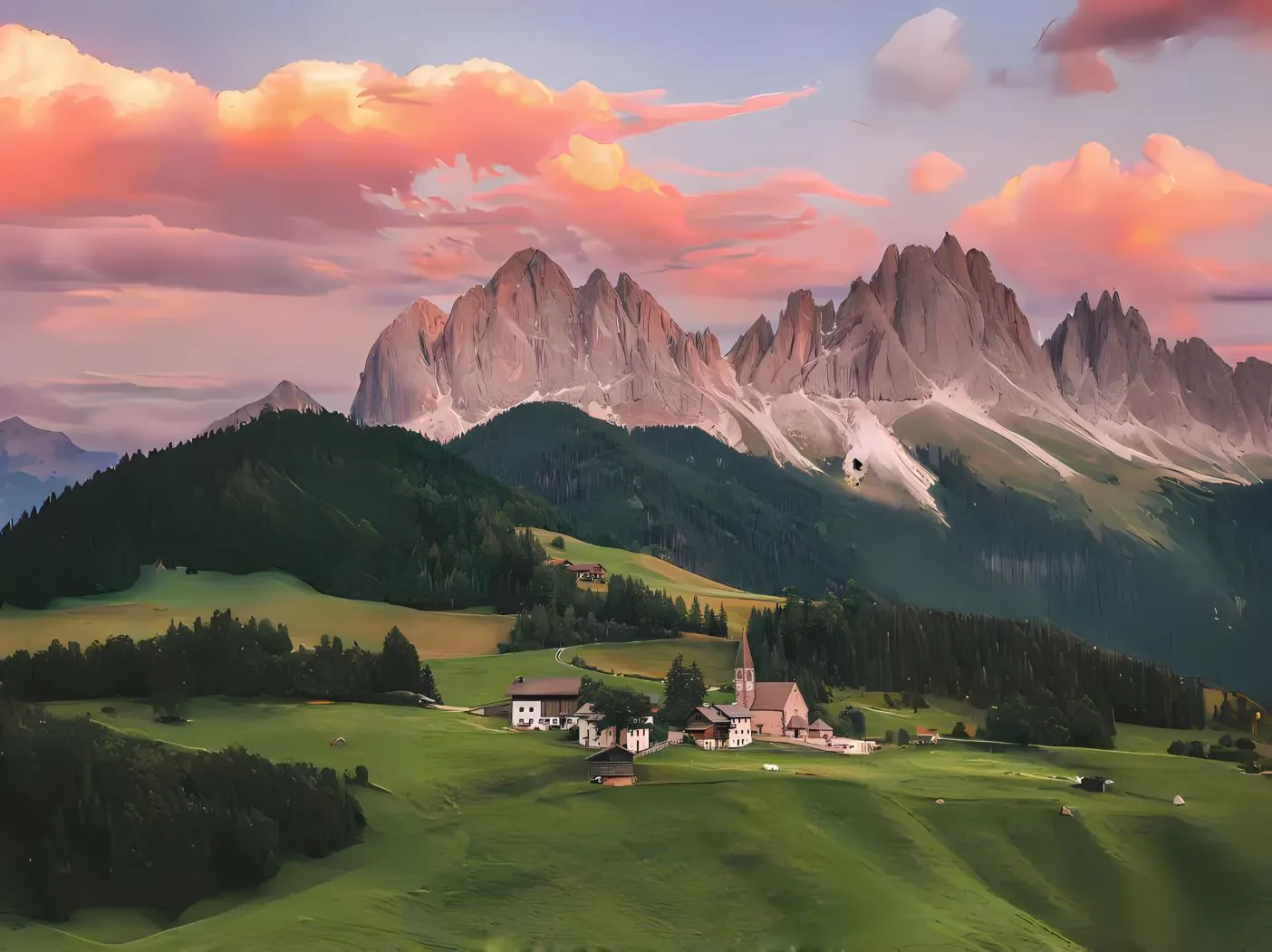 风景 绝美 晚霞 护眼 山峰 壁纸预览