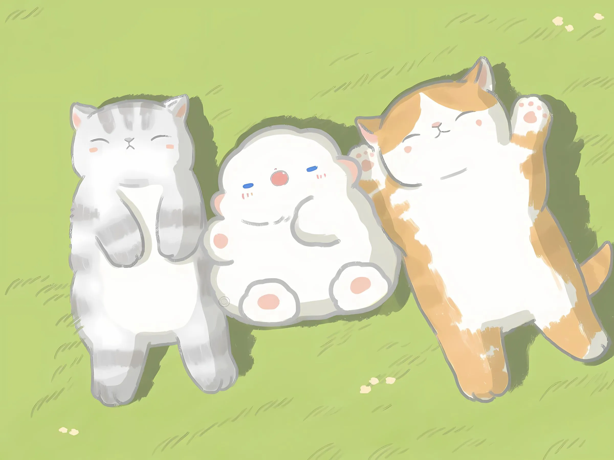 卡通 可爱 猫猫 治愈 简约 护眼 壁纸预览