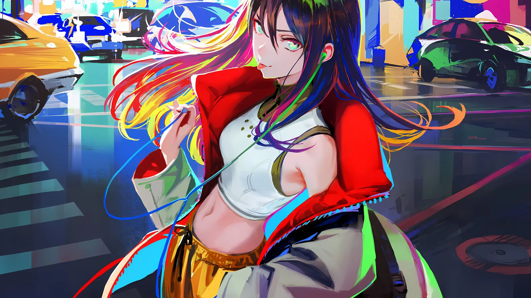动漫 二次元 女神 街景 壁纸预览