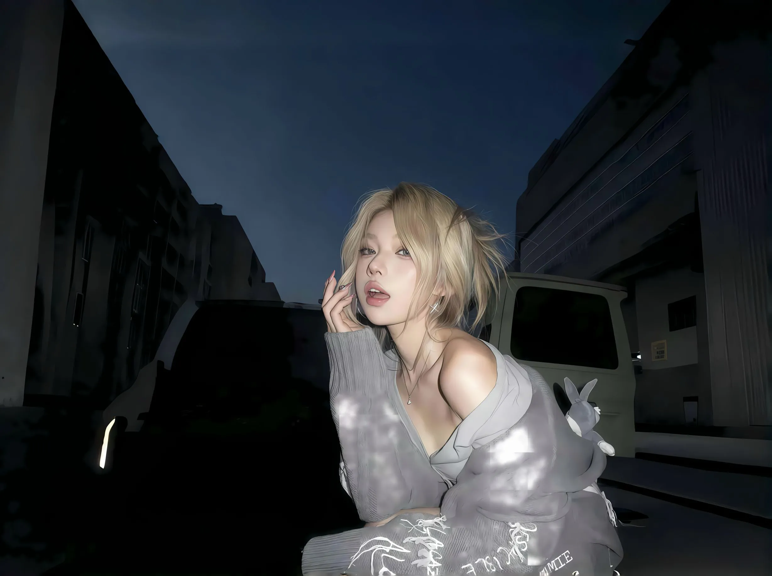 美女 高颜值 氛围感写真 夜晚 壁纸预览