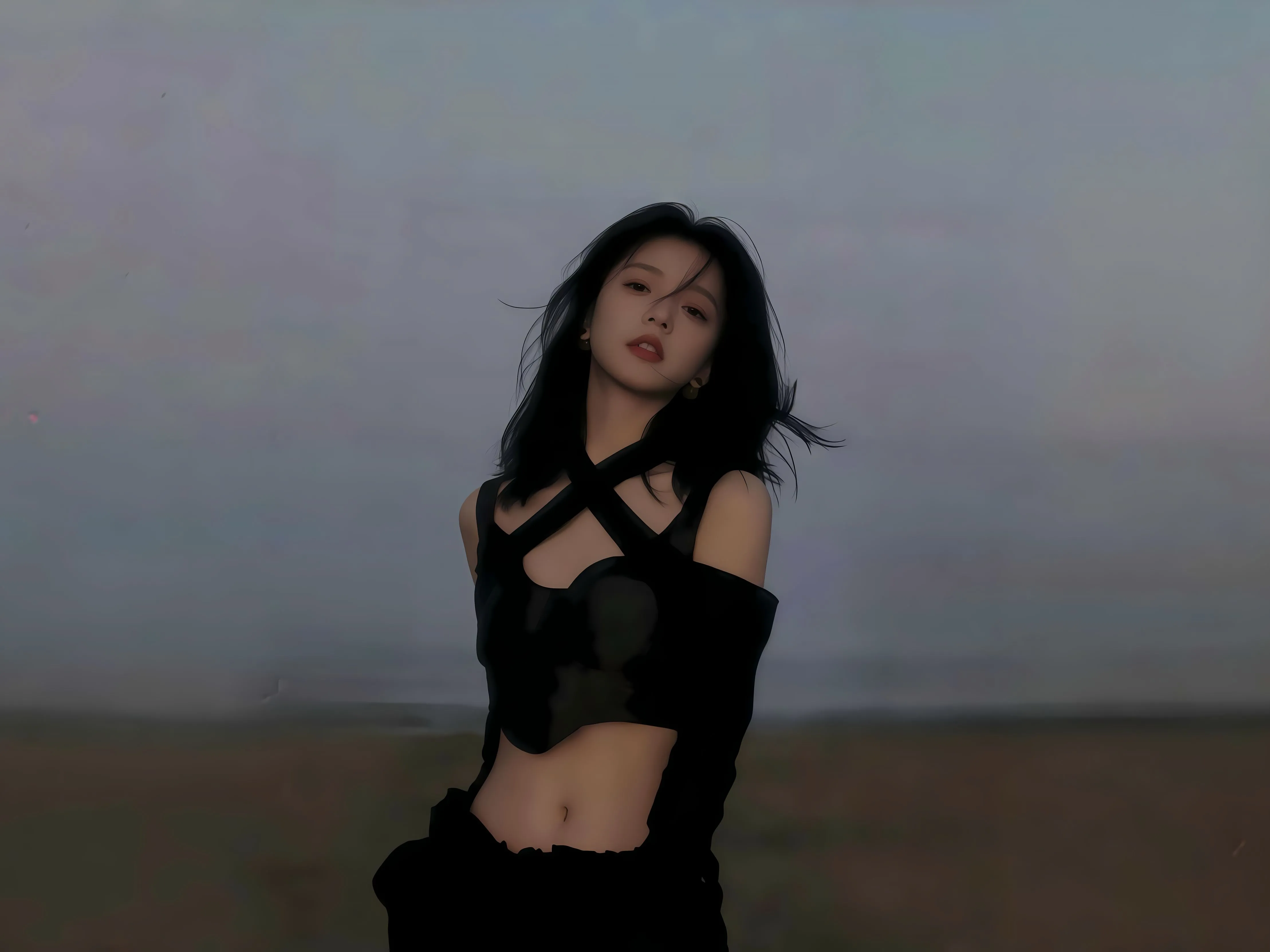 美女 高颜值 氛围感写真 夜晚 壁纸预览