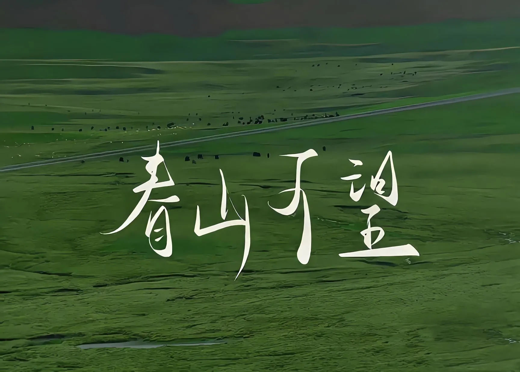 风景 文字 简约 绿色 护眼 春山可望 壁纸预览