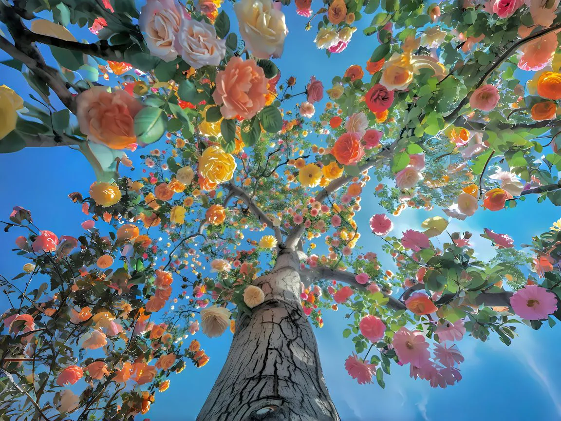 ins风 花 大树 氛围感 风景 壁纸预览