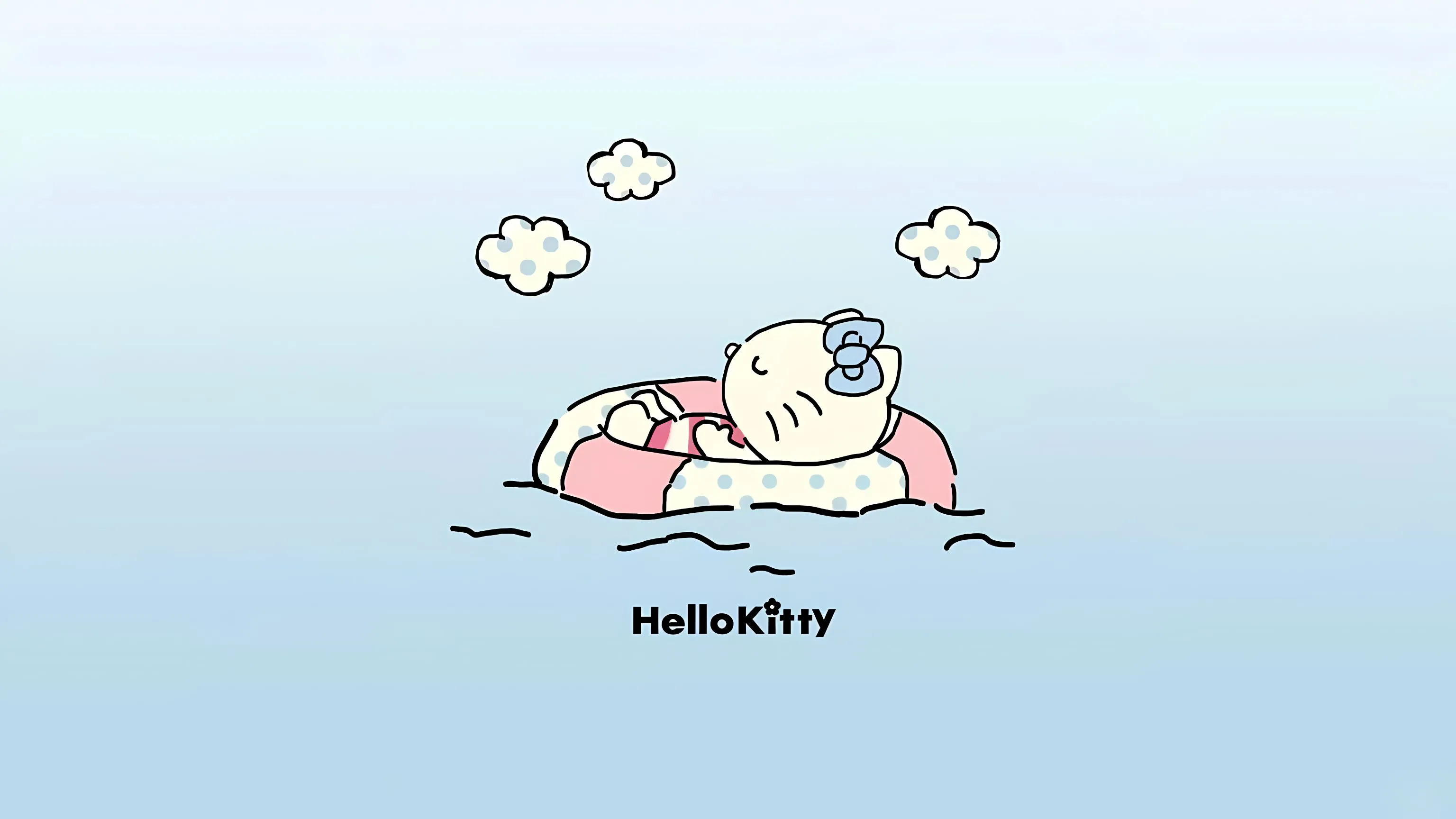 可爱 卡通 helloKitty 三丽鸥 蓝色系 壁纸预览
