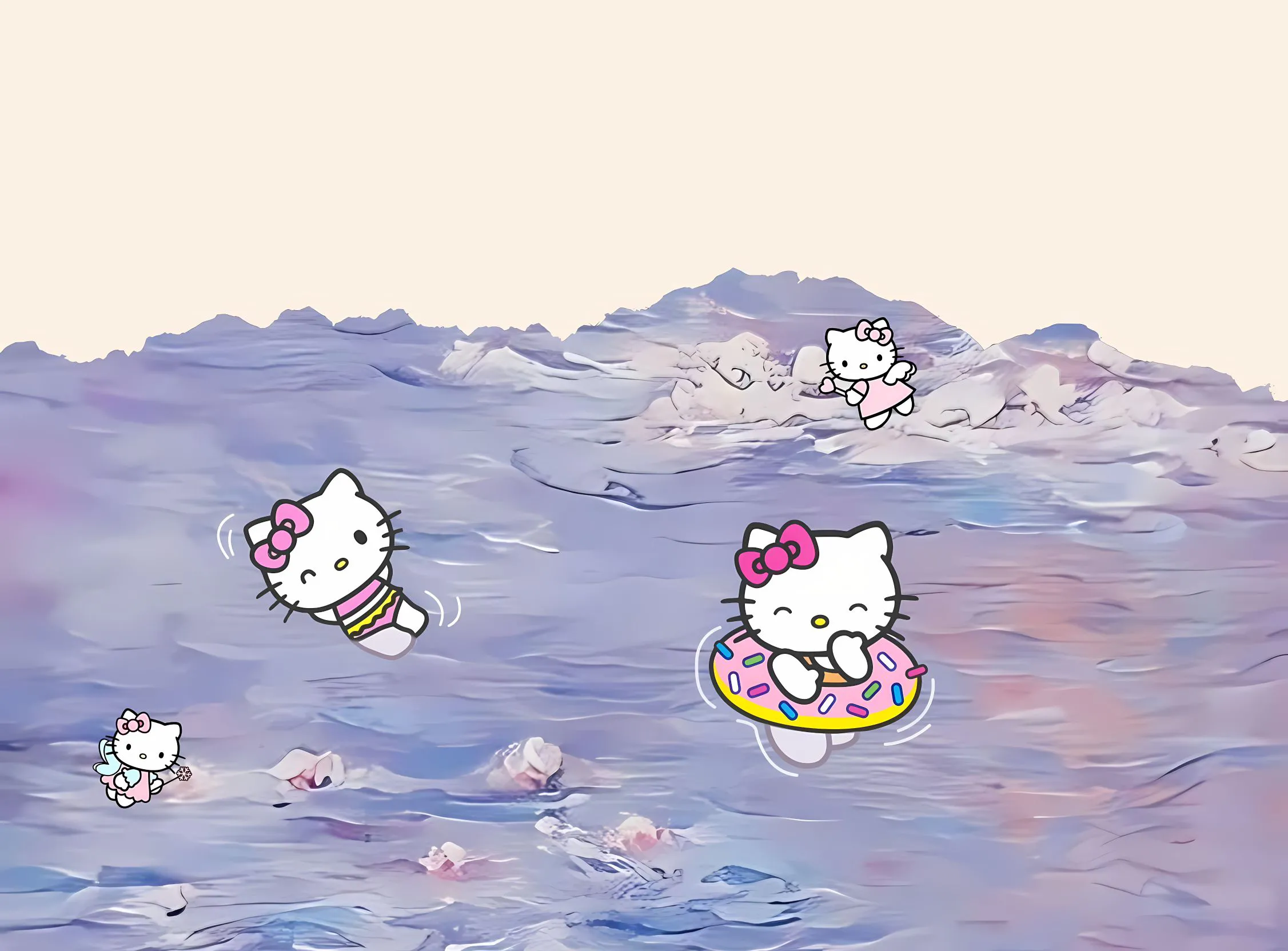 卡通 可爱 helloKitty 少女心 紫色系 壁纸预览