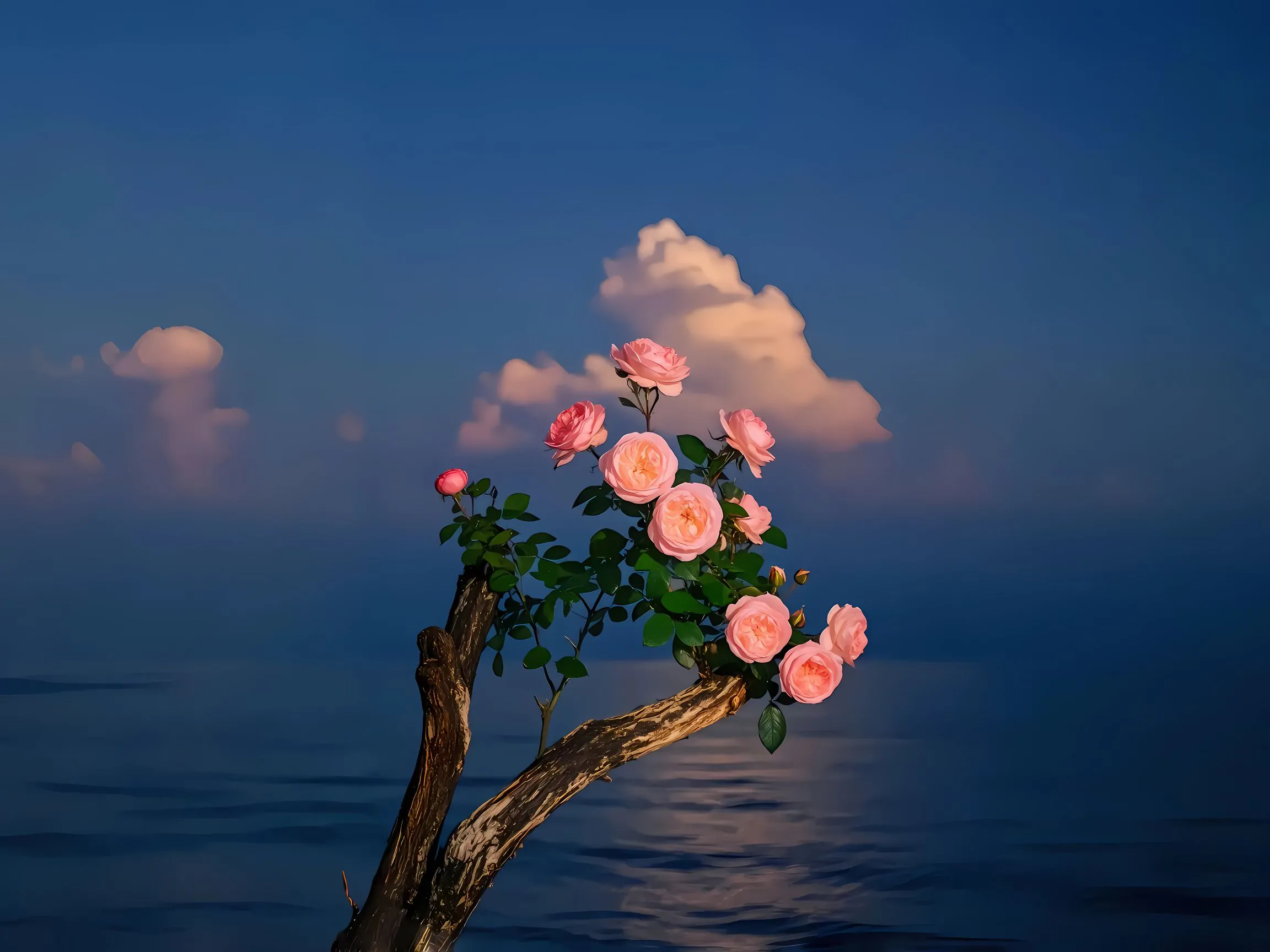 风景 大海 花卉 绝美 玫瑰 壁纸预览