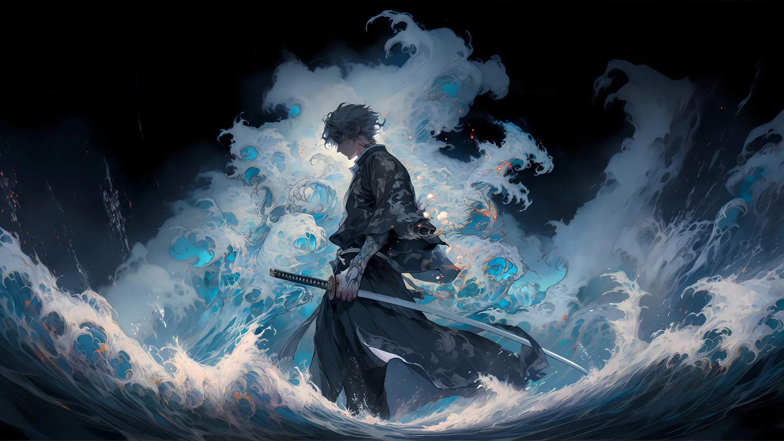 动漫 二次元 动漫风 浪花 武斗 壁纸预览