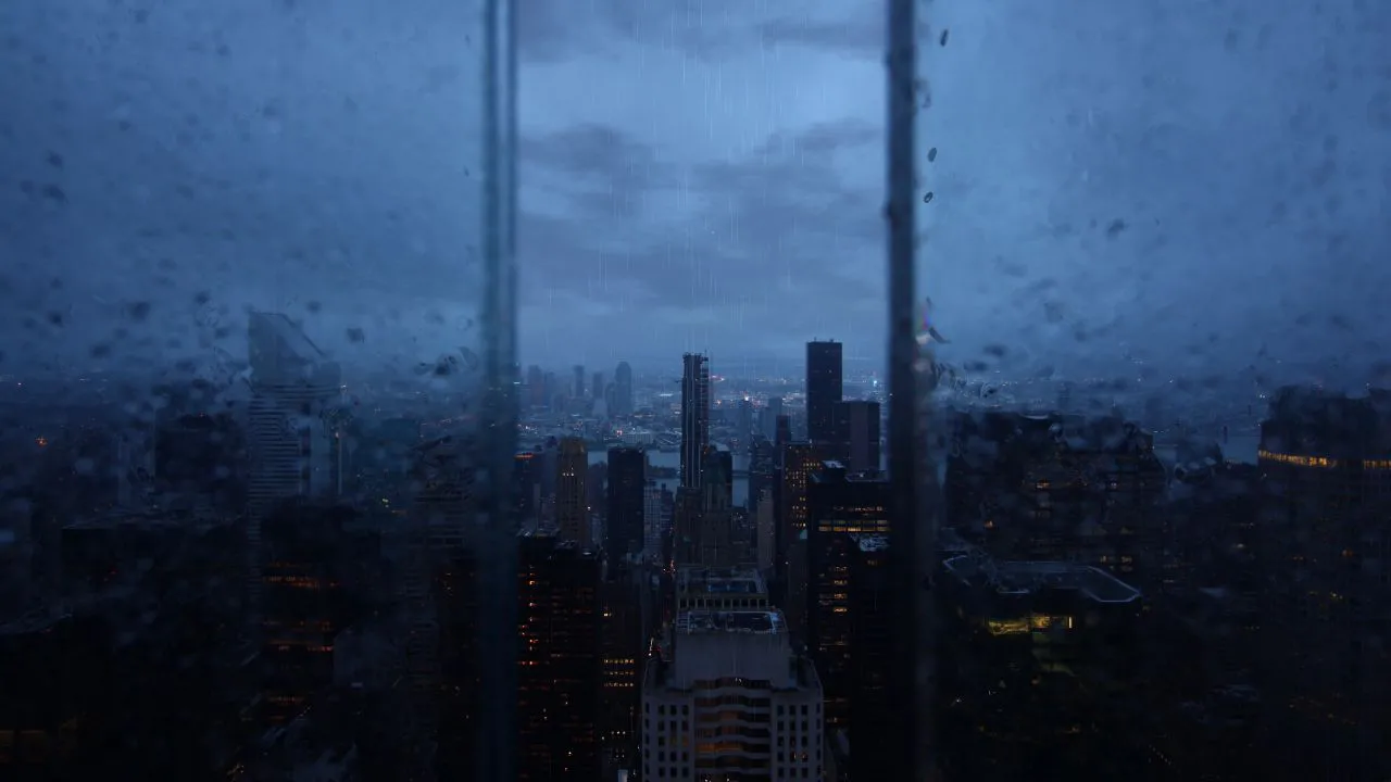 风景 超好看的风景 窗口 下雨天 壁纸预览