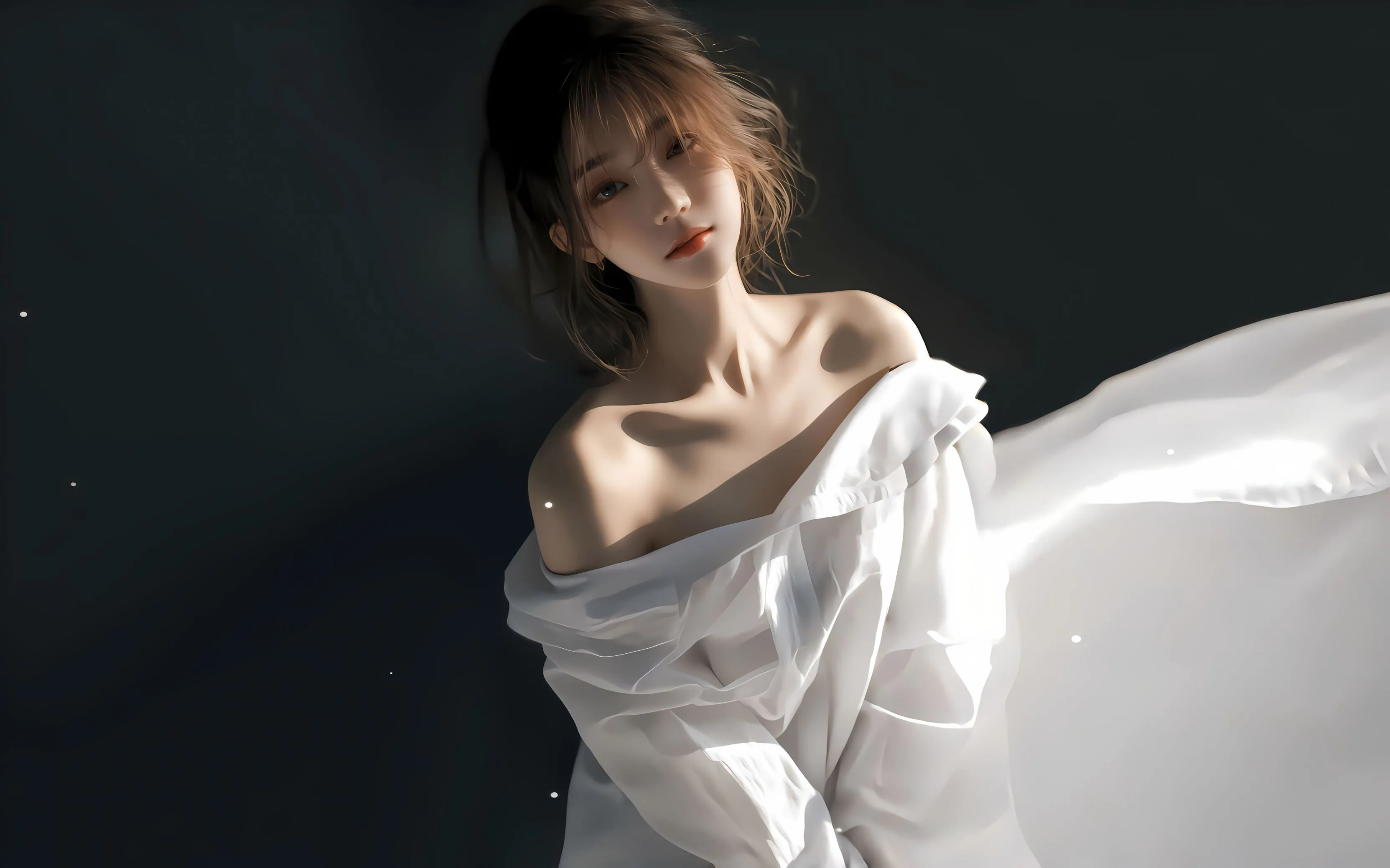 美女 写真 氛围感 真人 黑色 壁纸预览