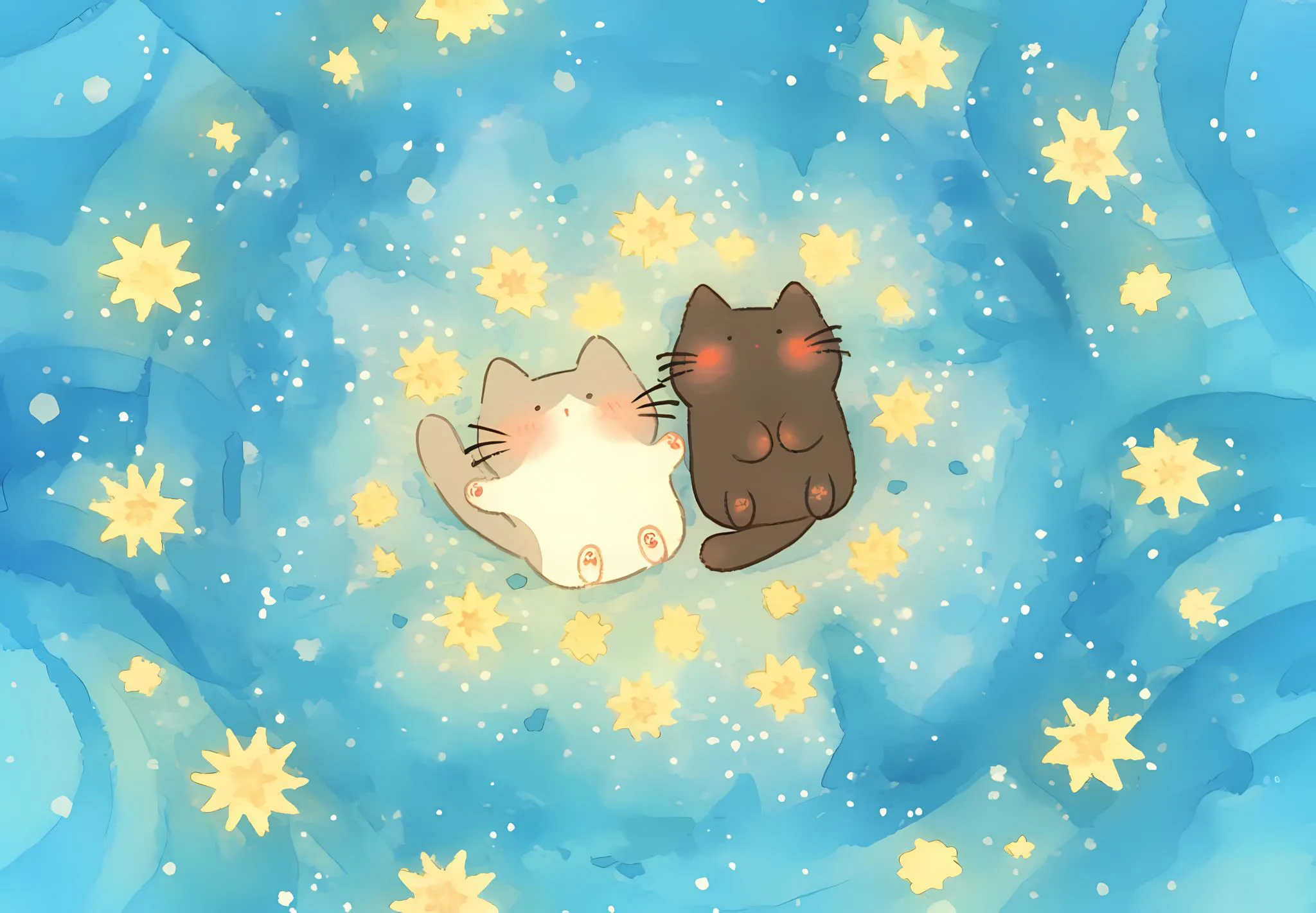 插画 卡通 可爱 猫猫 能量 壁纸预览