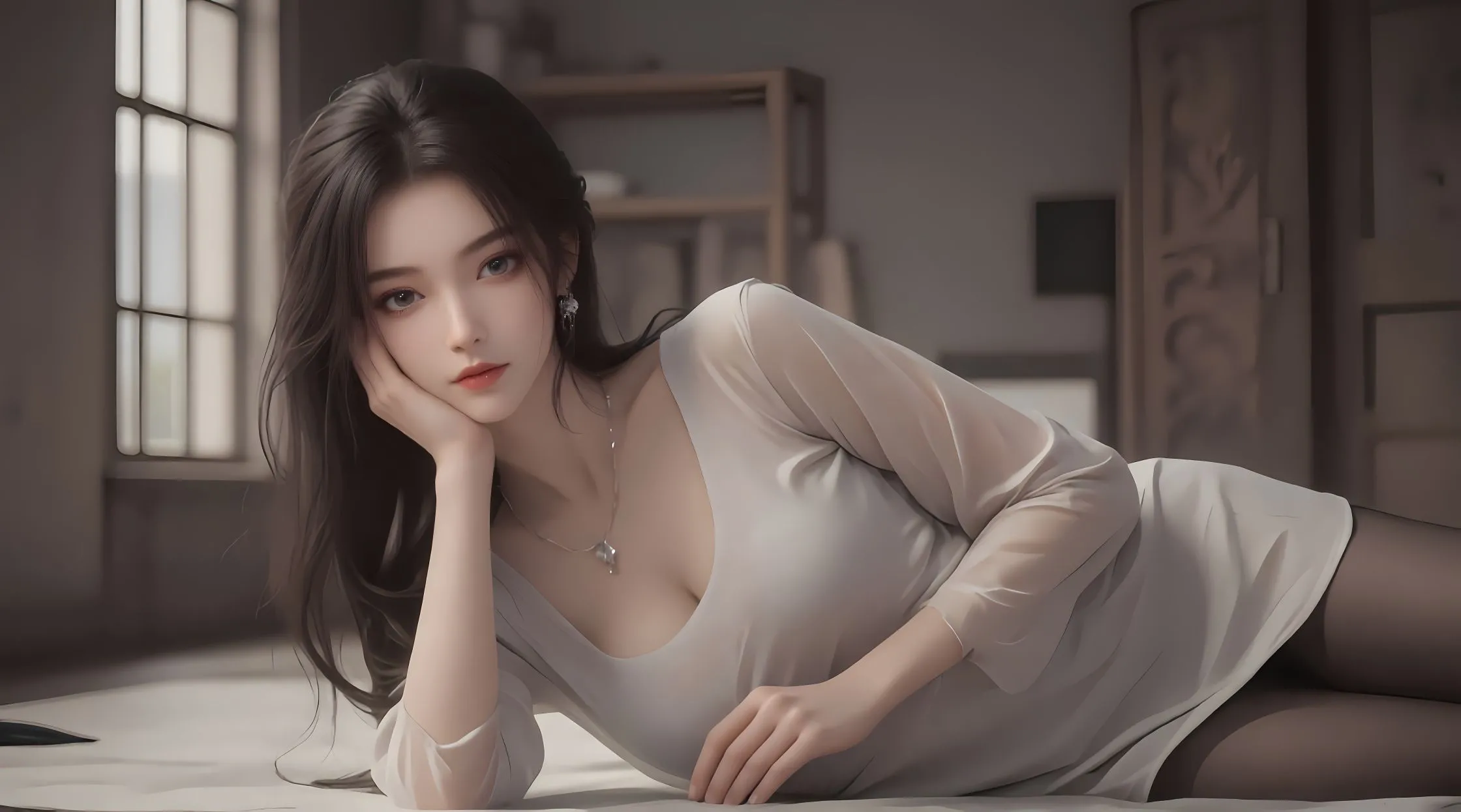 动漫 女孩 二次元 性感 AI 壁纸预览
