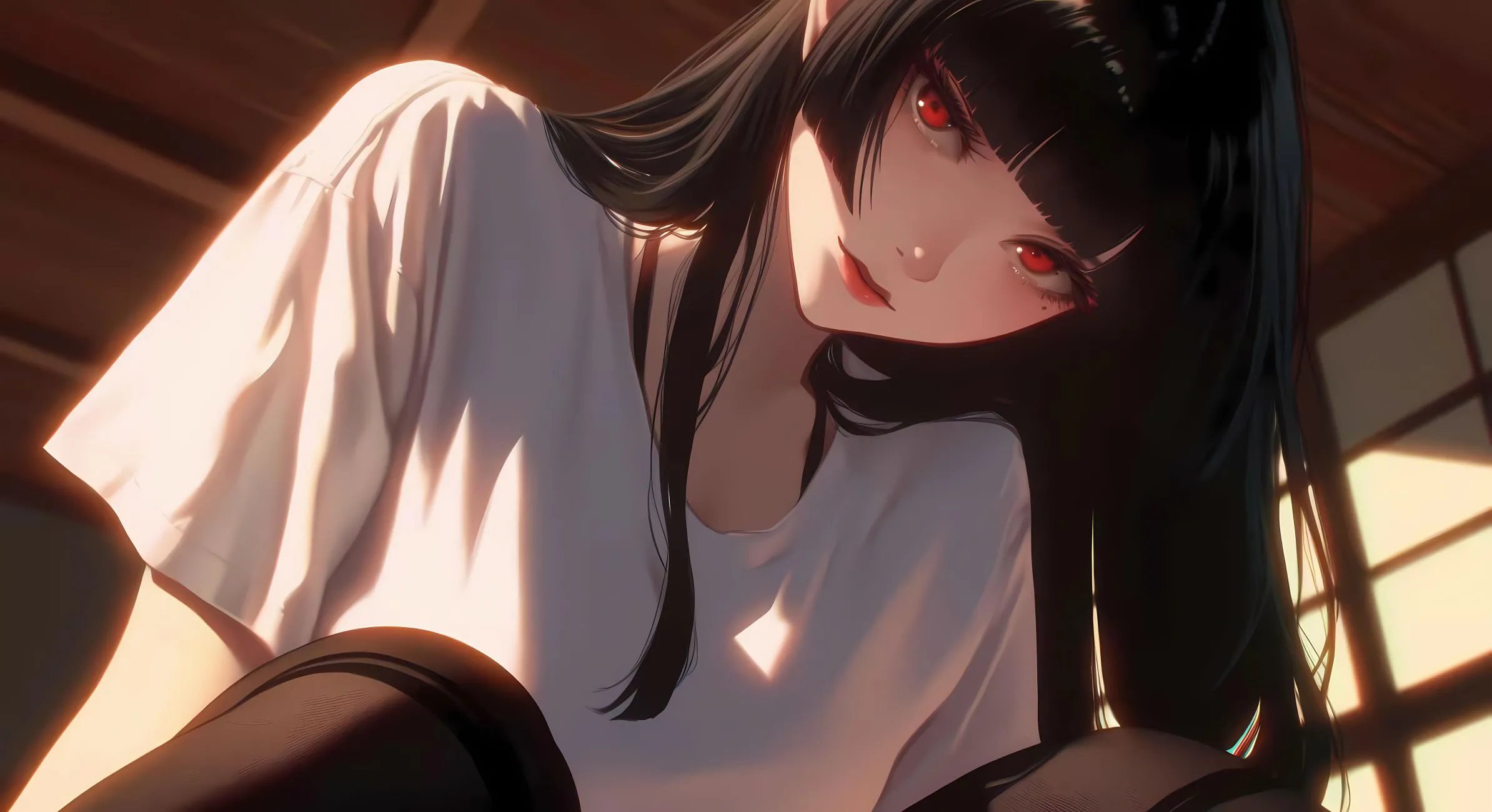 动漫 女孩 二次元 黑发少女 女神 壁纸预览