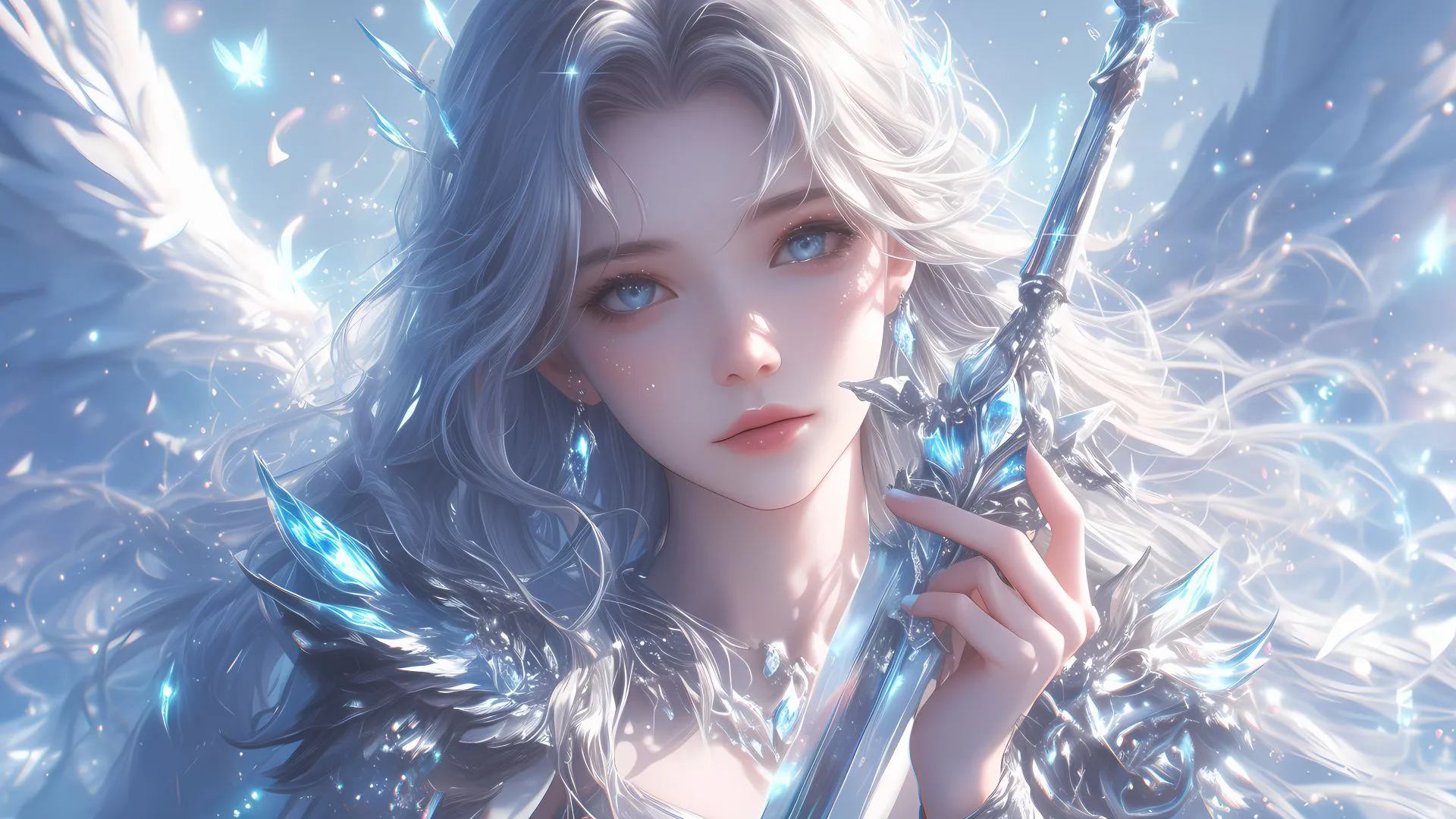 动漫 元气少女 AI 美人 剑 壁纸预览