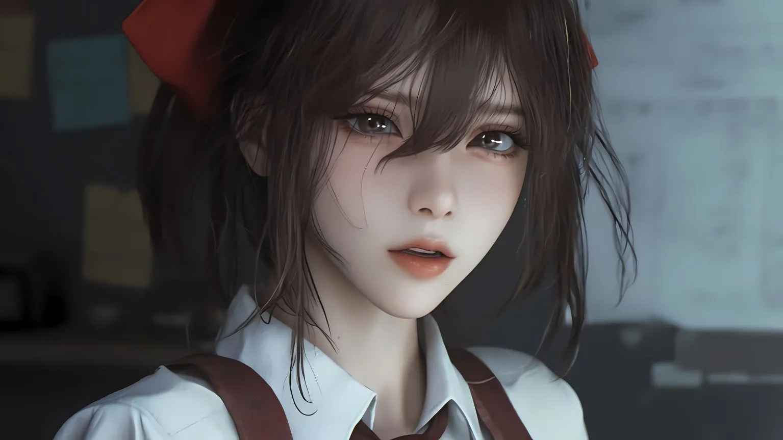 动漫 高颜值 二次元 黑发少女 美人 壁纸预览