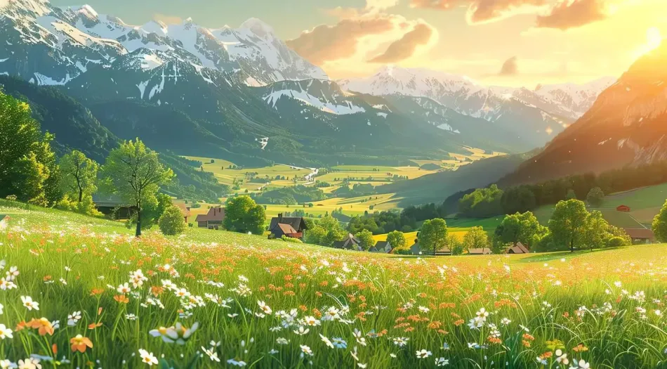 插画(分类),田园风景,绿色,护眼 壁纸预览