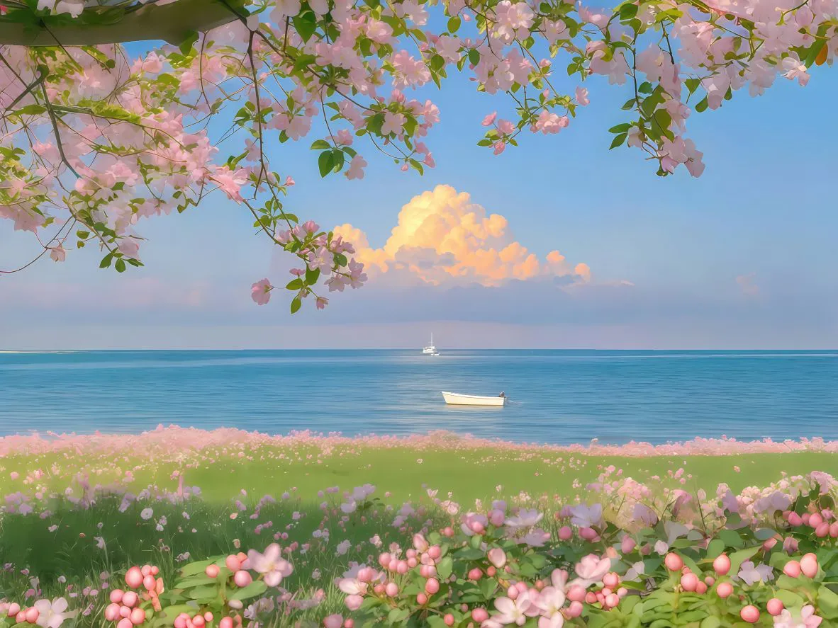ins风 风景 鲜花 云海 天边 壁纸预览