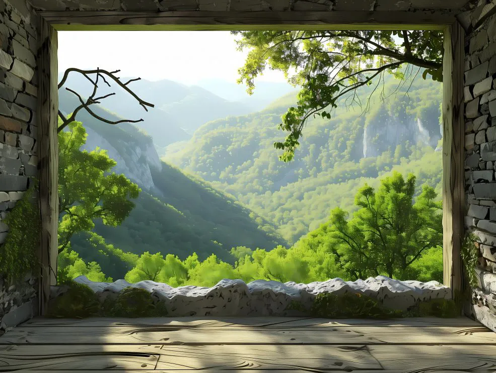 绿色 小清新 窗边绿意 春日 风景 壁纸预览