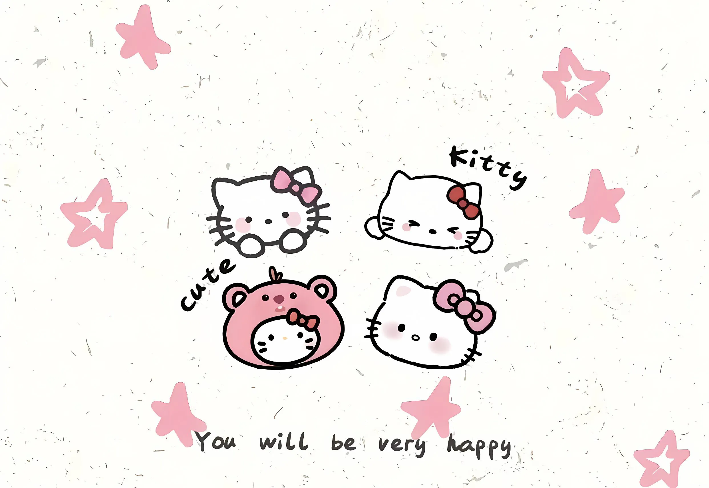 可爱 粉色 简约 helloKitty 卡通 壁纸预览