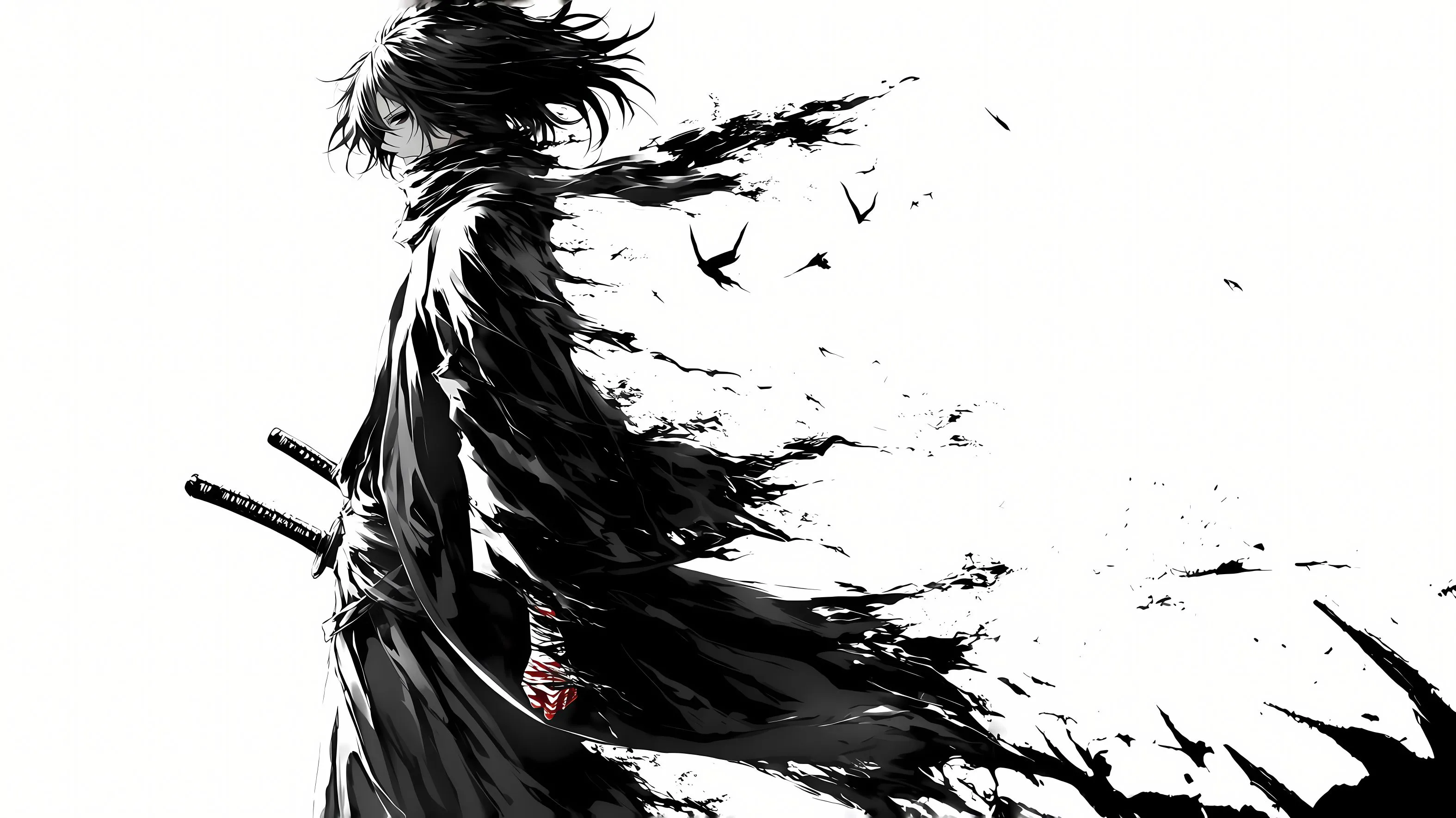 二次元 动漫 动漫帅哥 黑白漫画 少年 壁纸预览