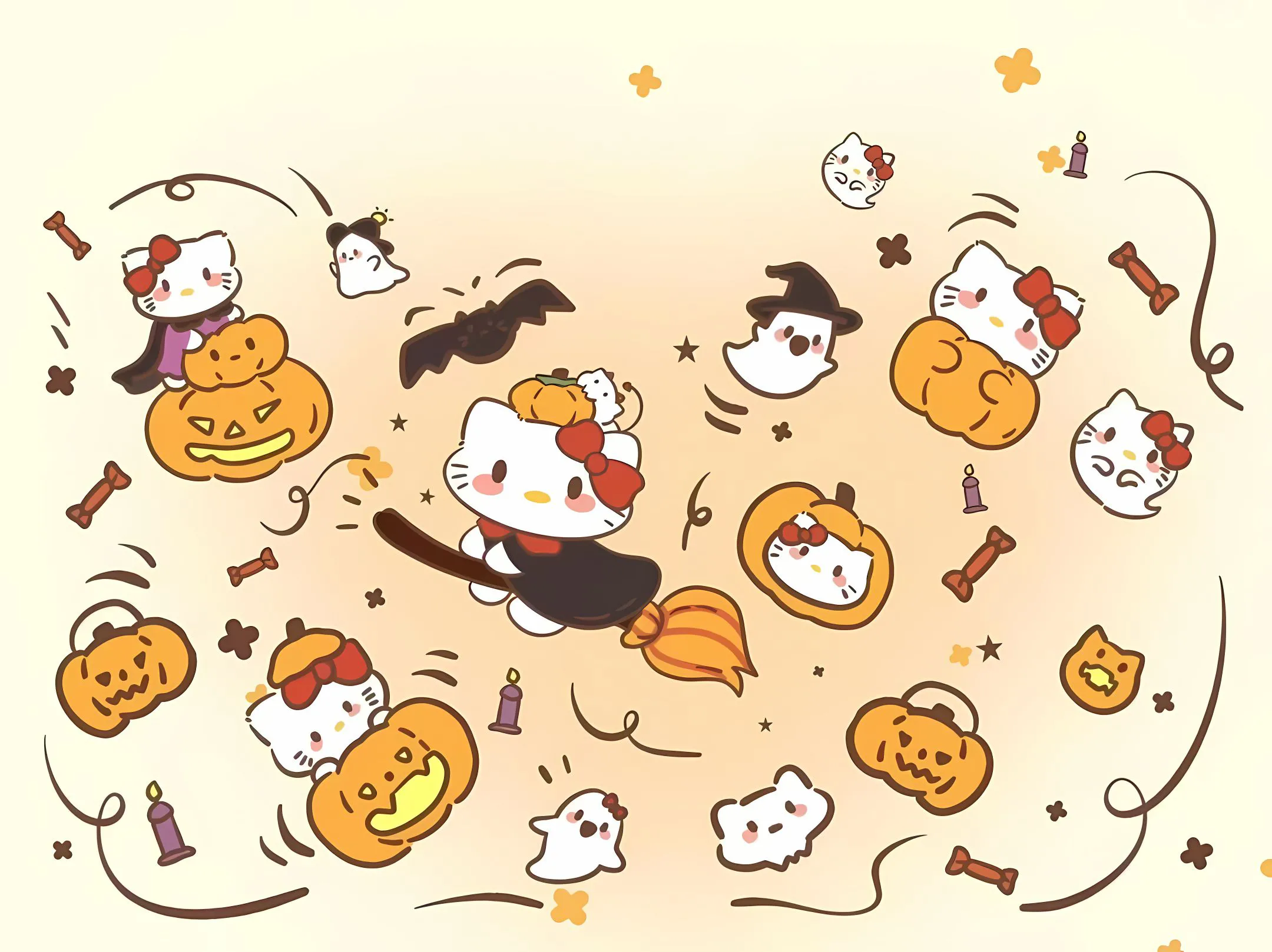helloKitty 可爱 黄色系 万圣节 卡通 壁纸预览