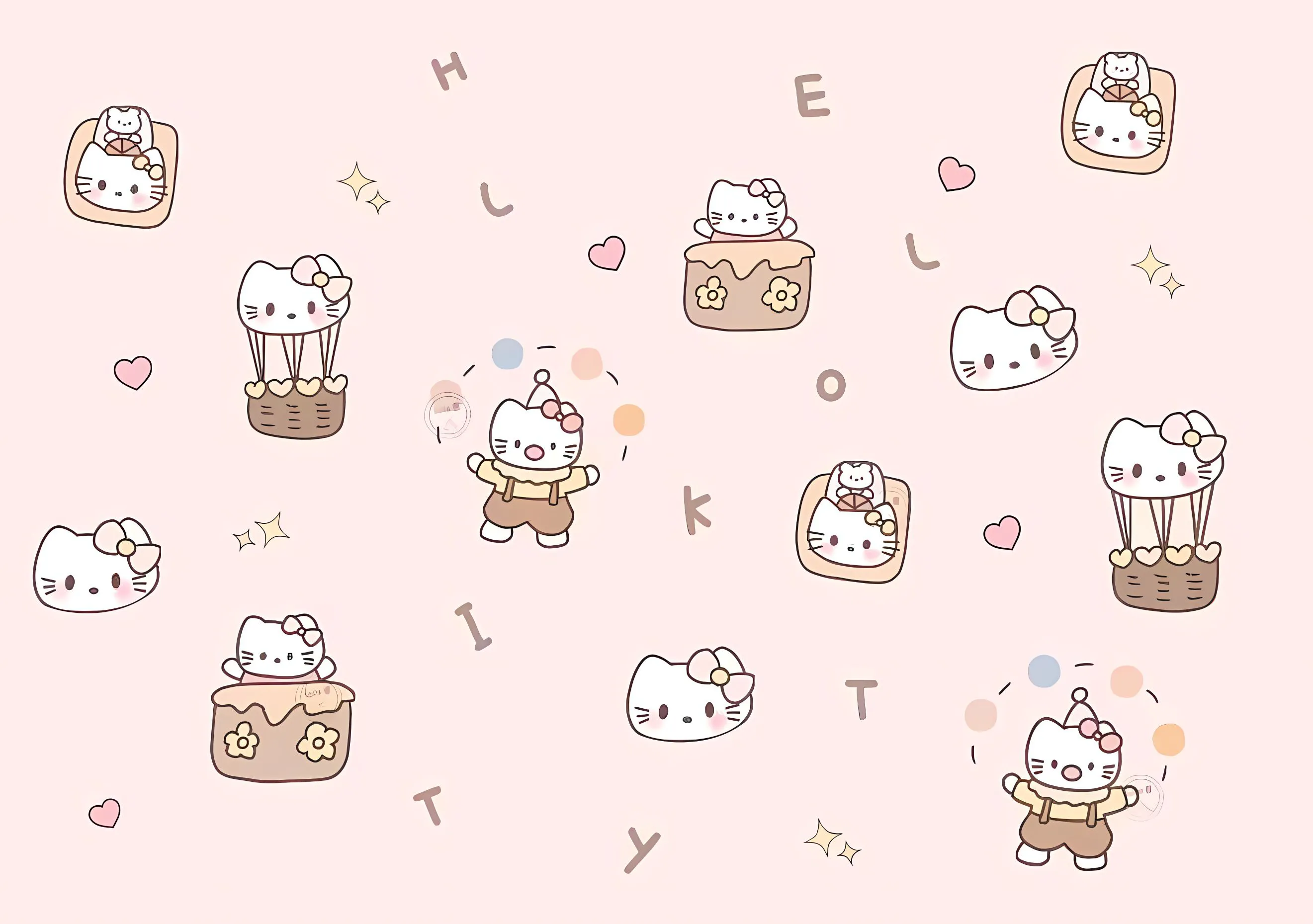 可爱 helloKitty 粉色系 少女心 卡通 壁纸预览