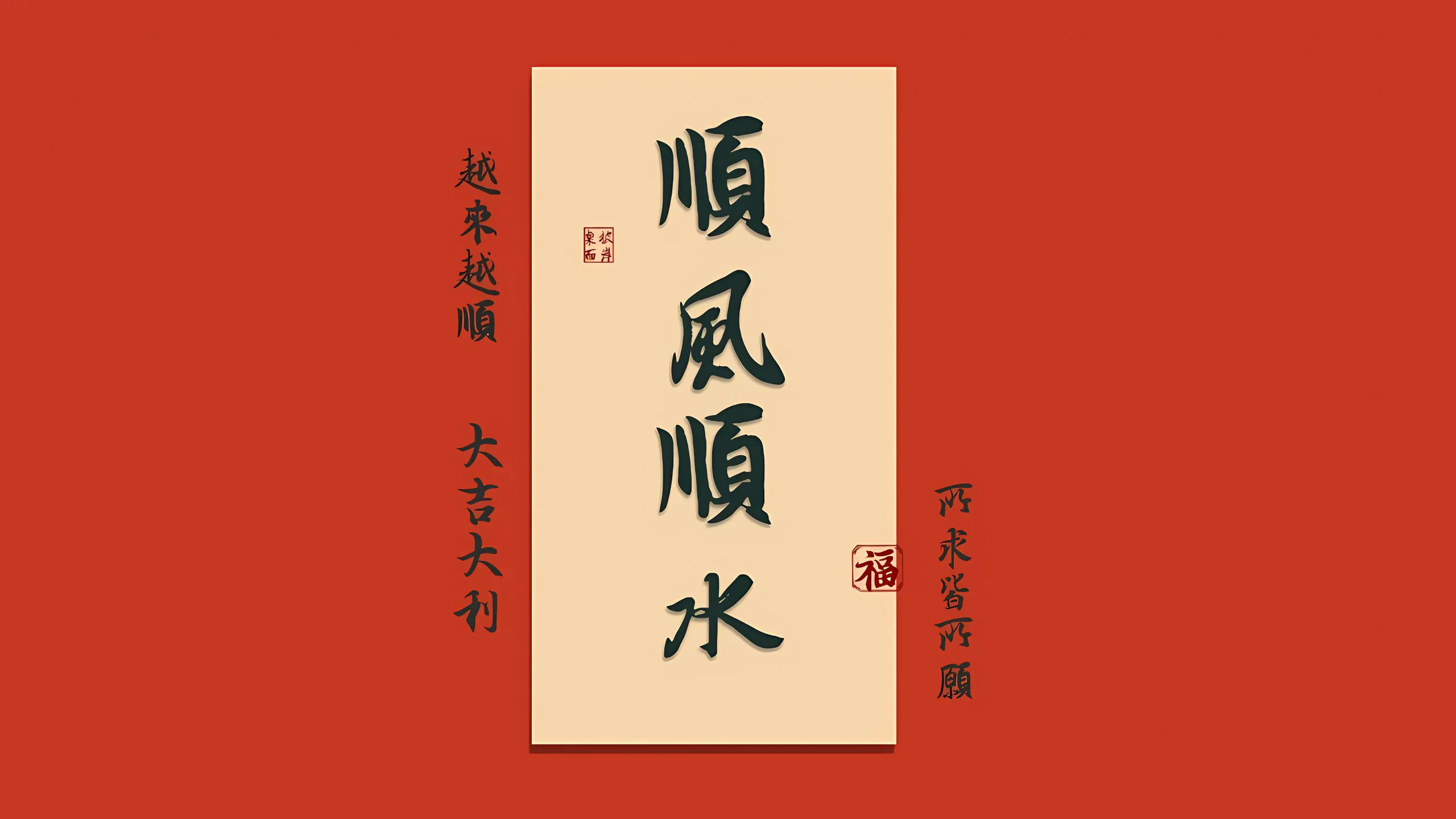 文字 好运 红色 喜庆 励志 壁纸预览