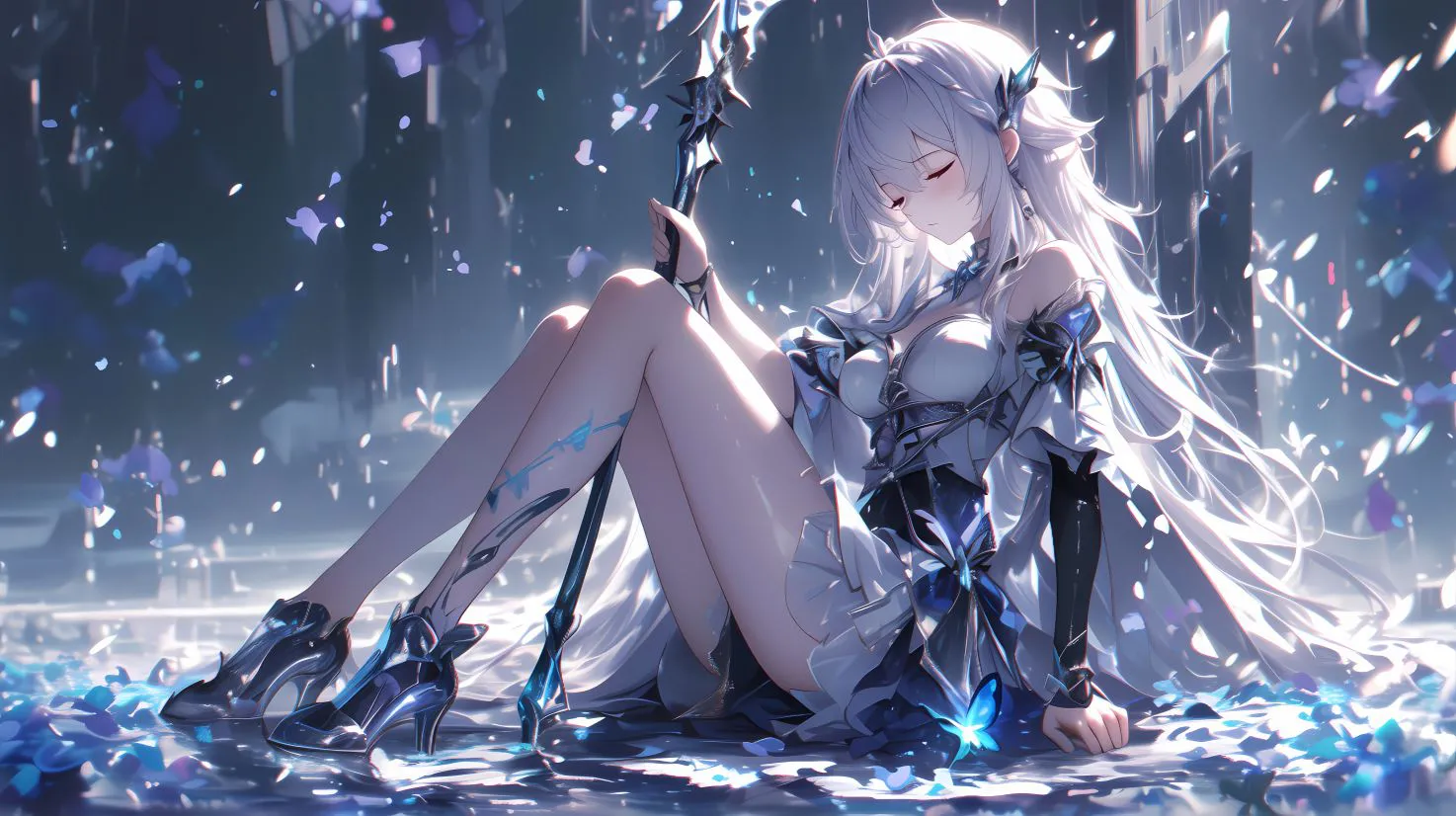 二次元 动漫 美腿 AI 战士 壁纸预览
